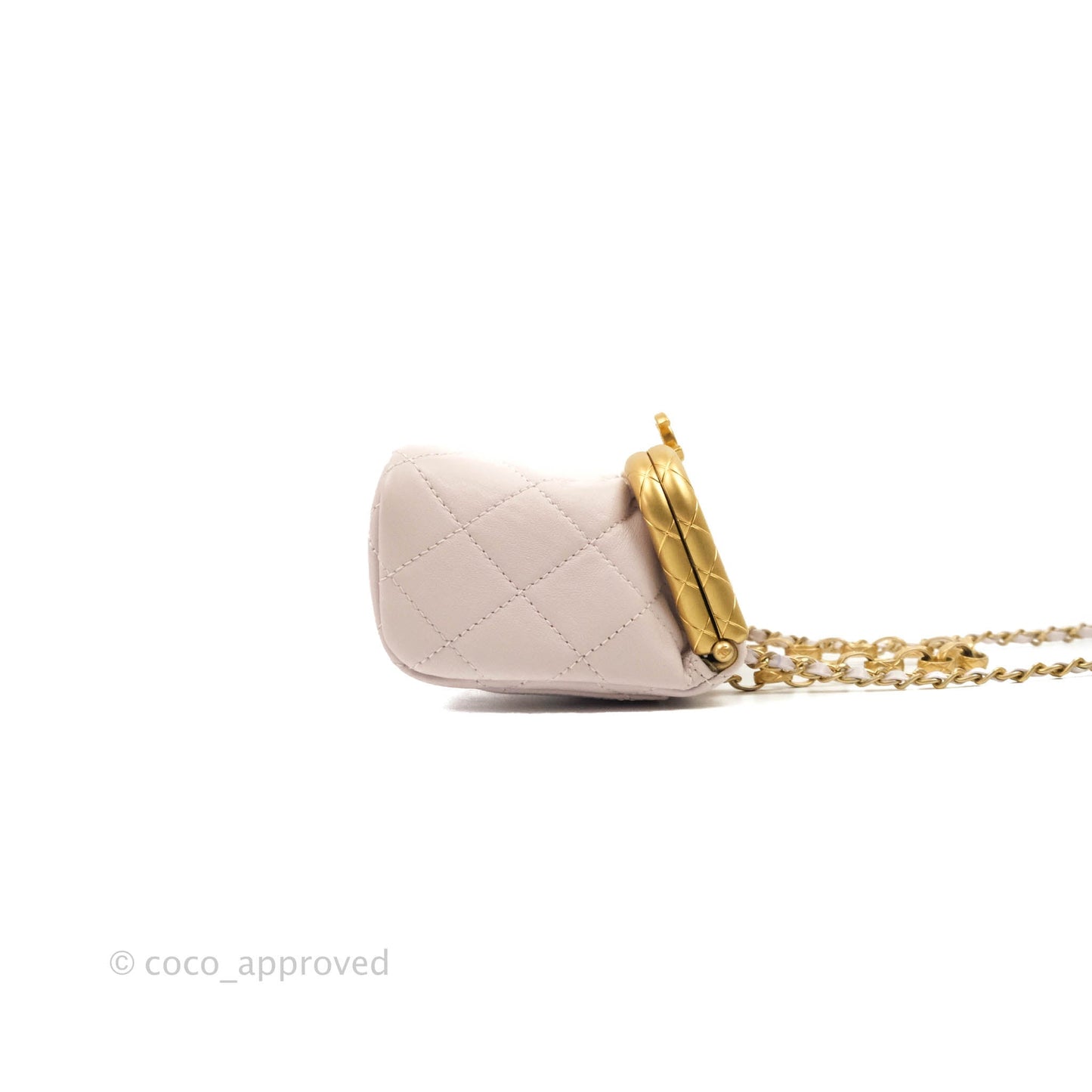 Chanel Kiss Lock Mini Vanity Pink Lambskin Gold Hardware