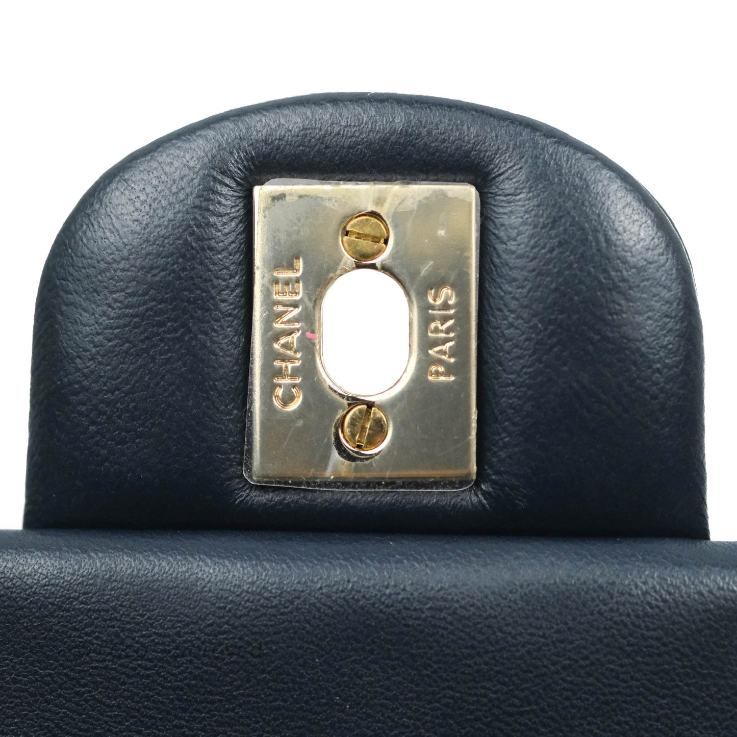 Chanel Quilted Mini Square Navy Lambskin Gold Hardware