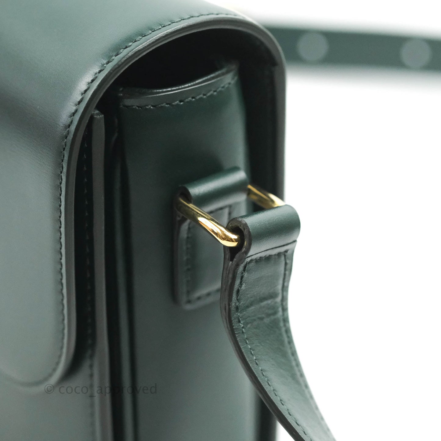 Celine Medium Triomphe Shiny Calfskin Amazone Green