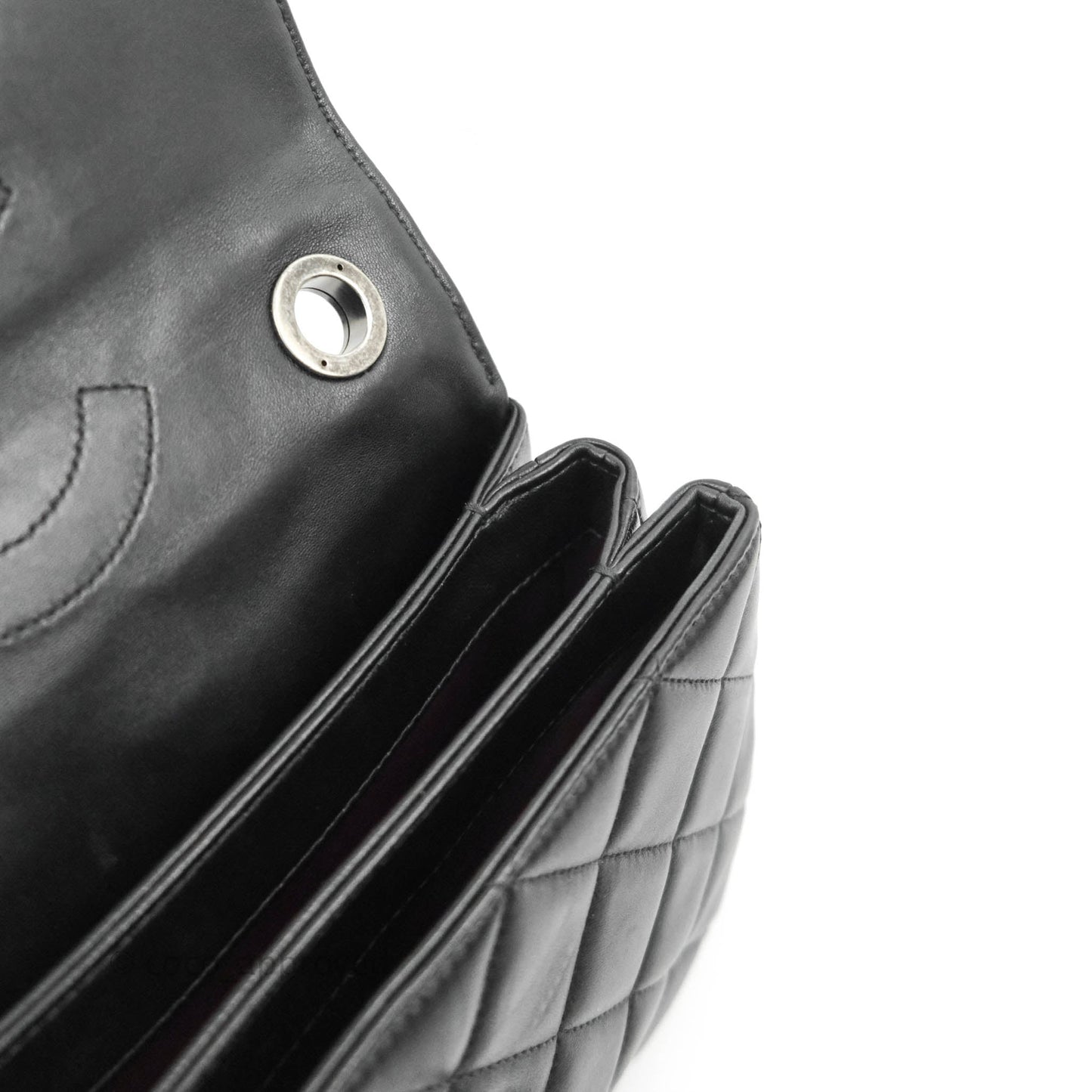 Chanel Small Trendy CC Black Lambskin Ruthenium Hardware