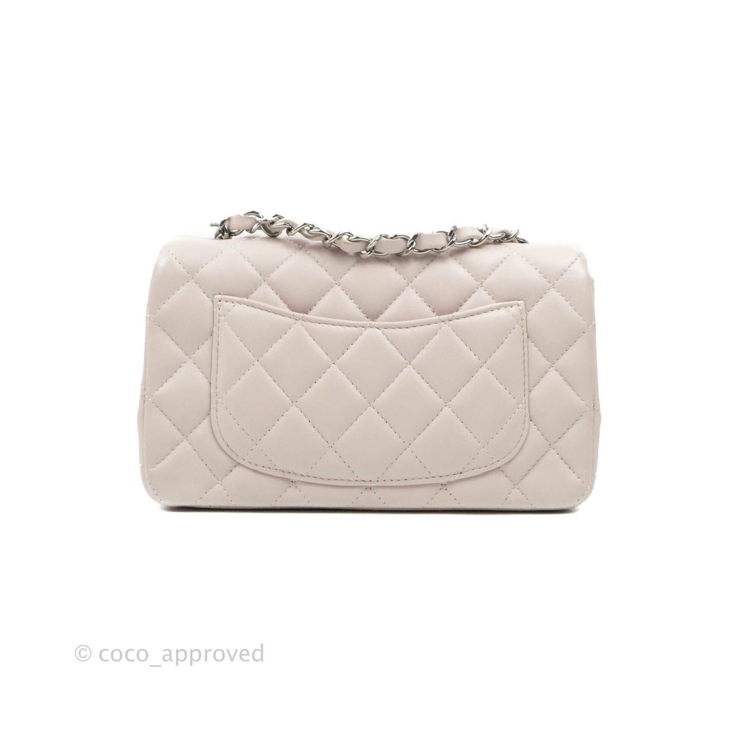 Chanel Quilted Mini Rectangular Light Lilac Lambskin Silver Hardware