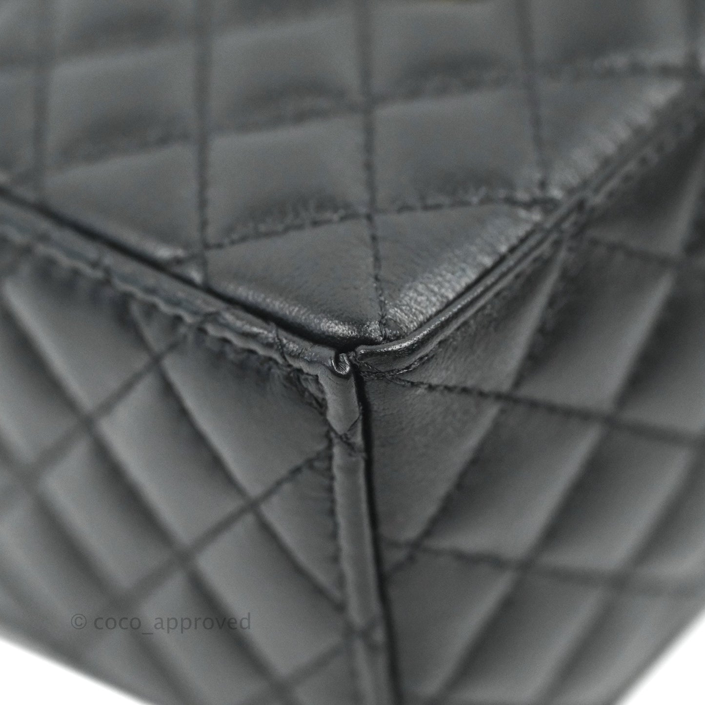 Chanel Mini Drawstring Bucket Bag with Chain Black Calfskin Aged Gold Hardware