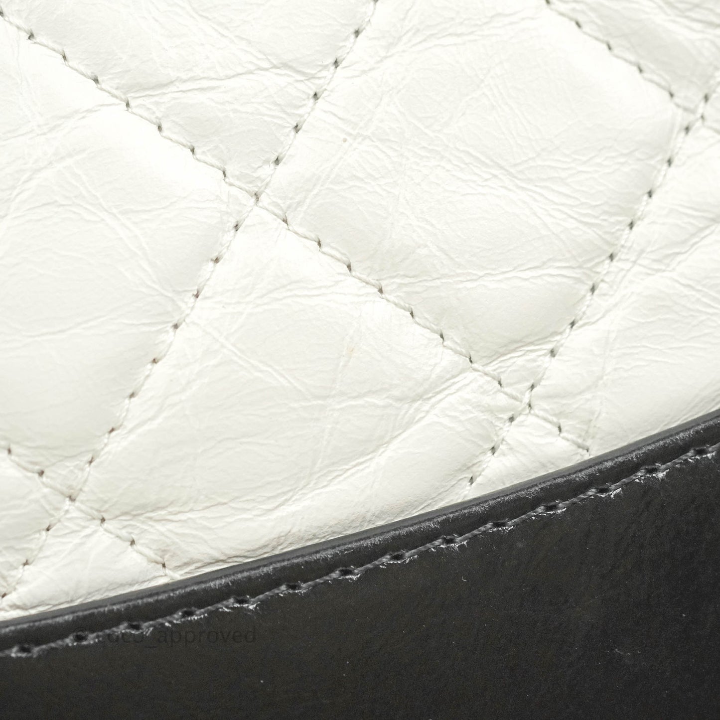 Chanel Small Gabrielle Backpack White Black Aged Calfskin