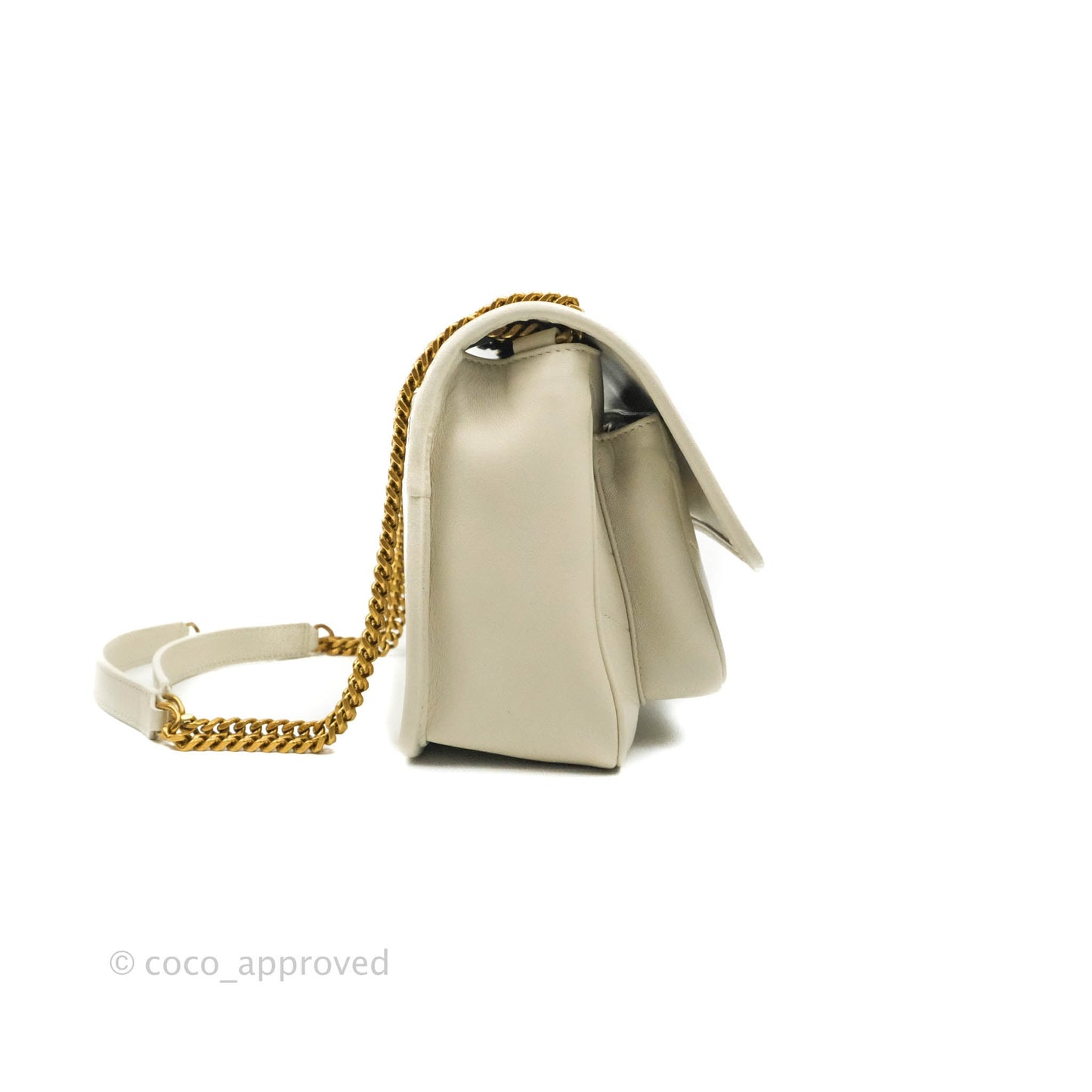 Saint Laurent Niki Baby Chain Bag Blanc Vintage Lambskin Gold Hardware