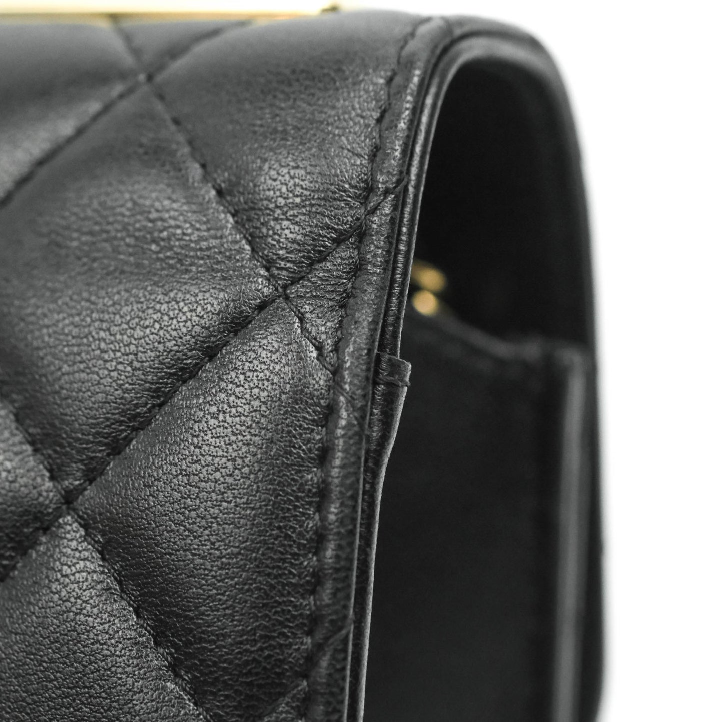 Chanel Mini Quilted Trendy CC Clutch With Chain Black Lambskin Gold Hardware