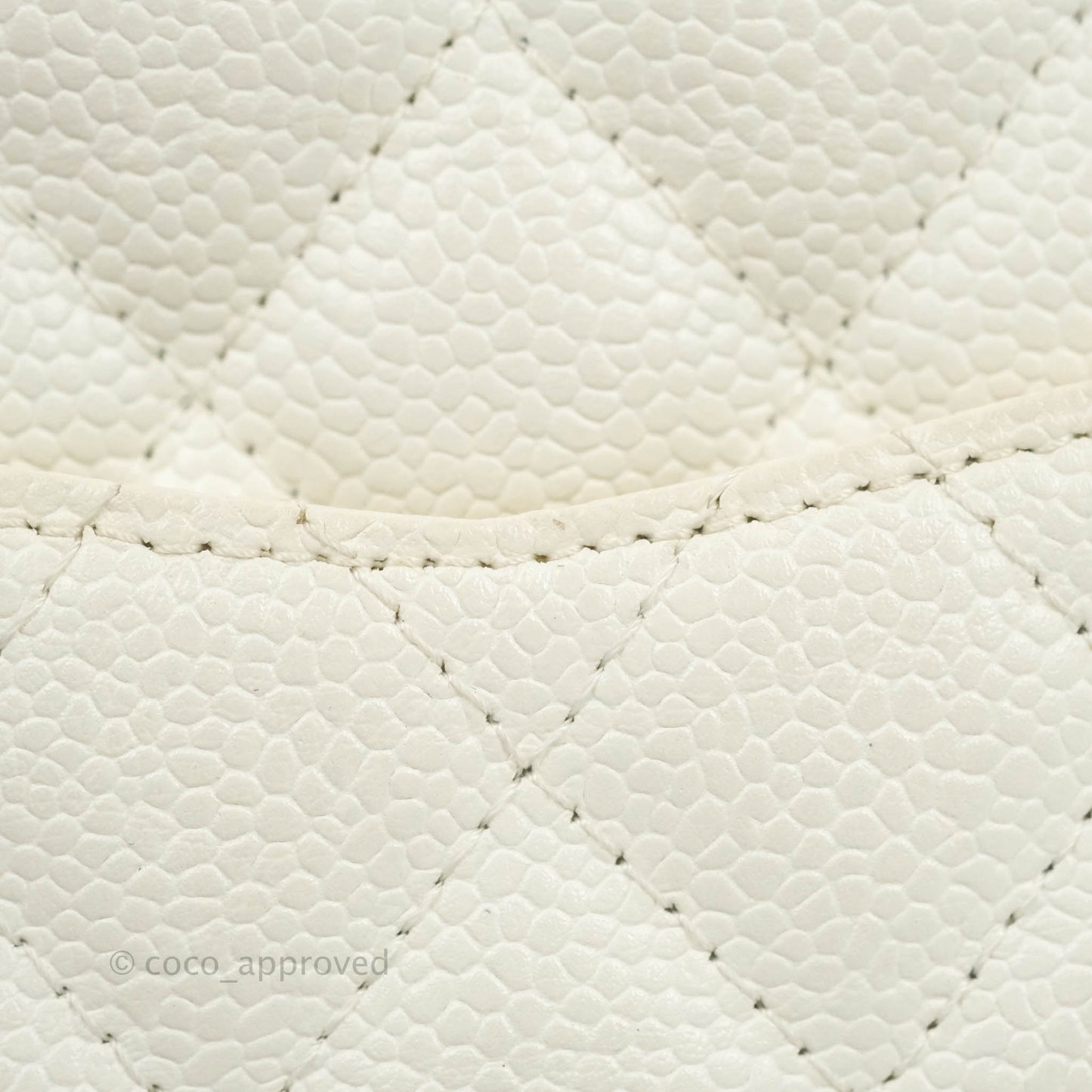 Chanel Quilted East West Flap White Soft Caviar Silver Hardware