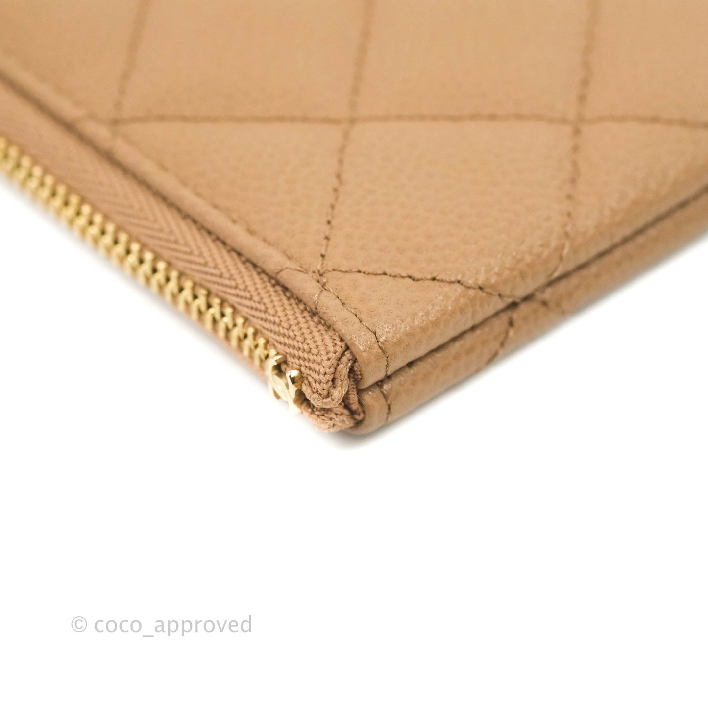 Chanel Quilted Mini O Case Dark Beige Caviar Gold Hardware