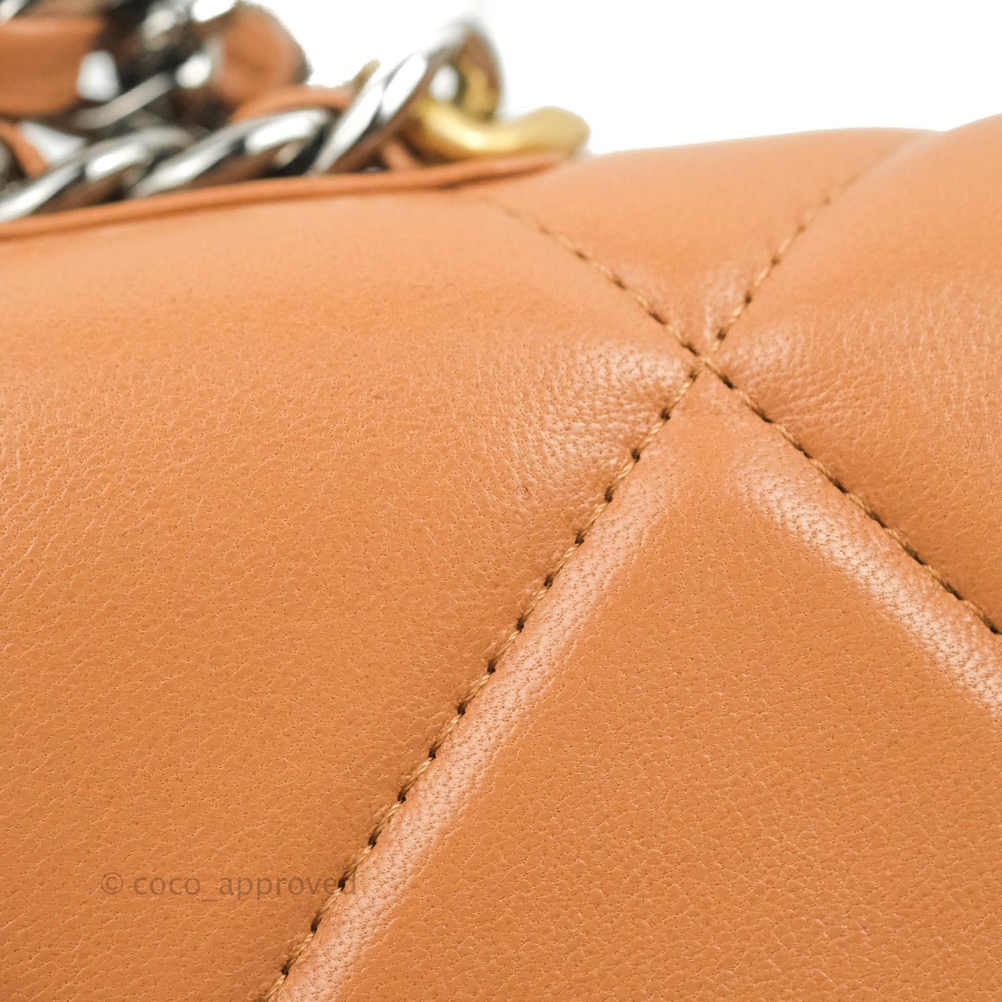 Chanel 19 Wallet on Chain WOC Dark Beige Caramel Lambskin Mixed Hardware