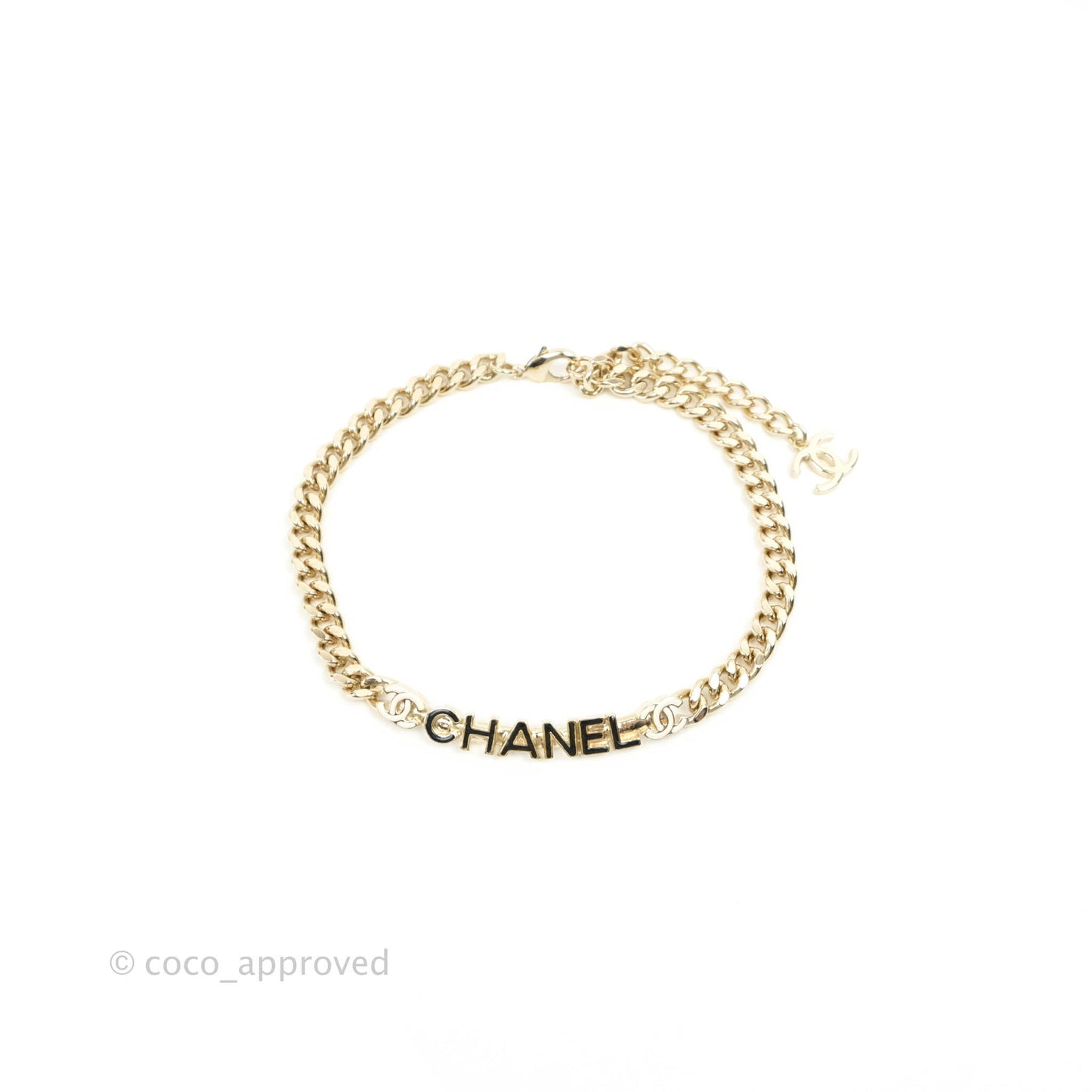 Chanel CC Black Gold Chain Choker 22S
