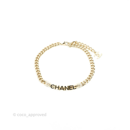 Chanel CC Black Gold Chain Choker 22S