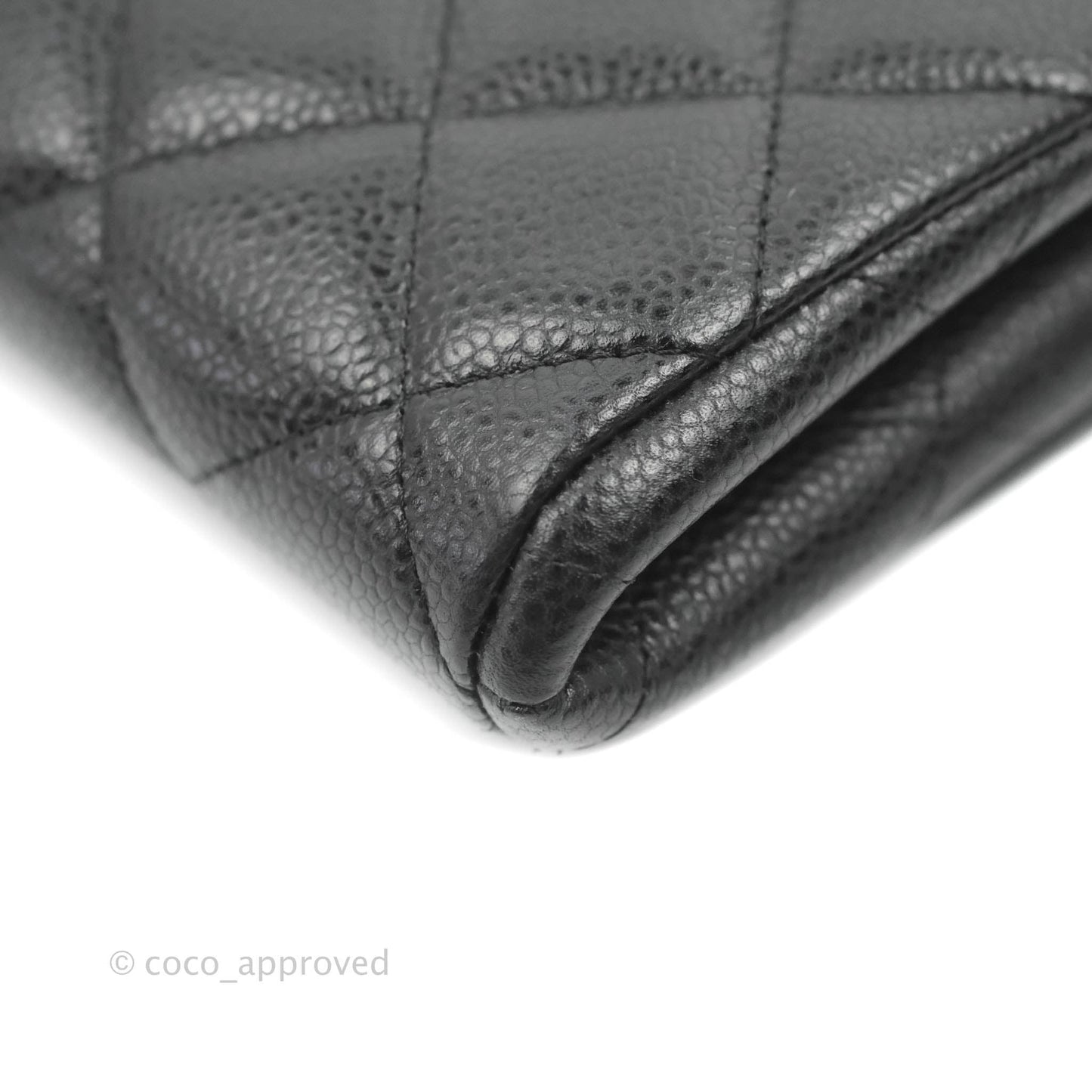 Chanel Quilted Clutch with Chain Black Caviar Silver Hardware