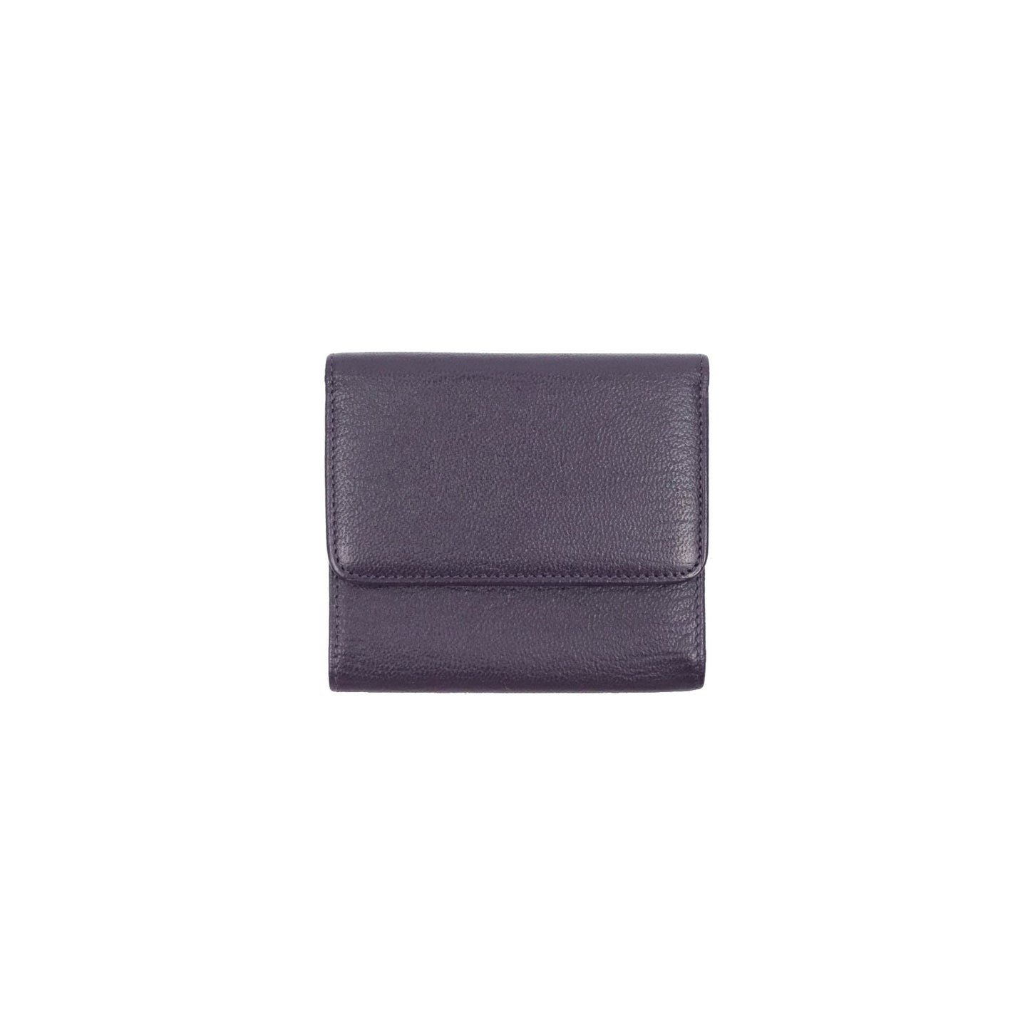 Chanel Vintage CC Tri-fold Short Wallet Purple Gold Hardware