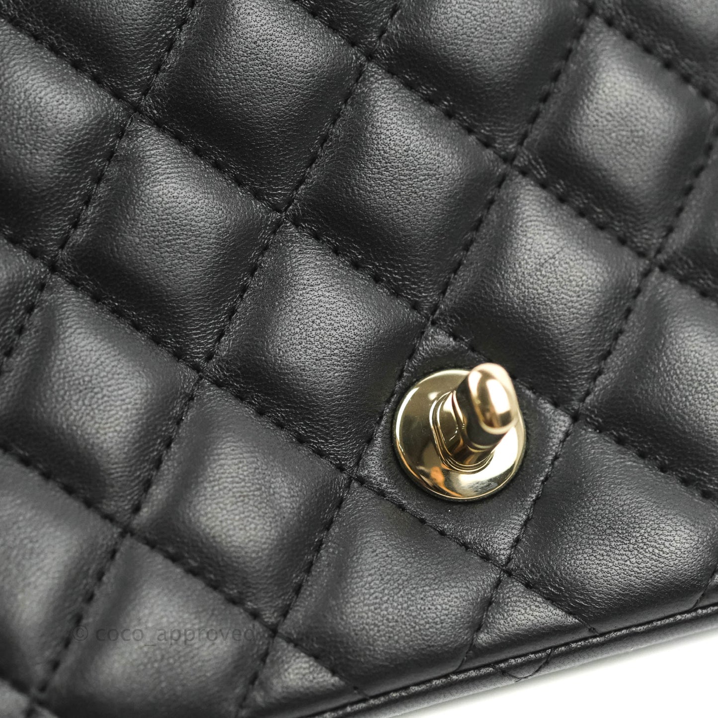 Chanel Mini Square Black Lambskin Gold Hardware
