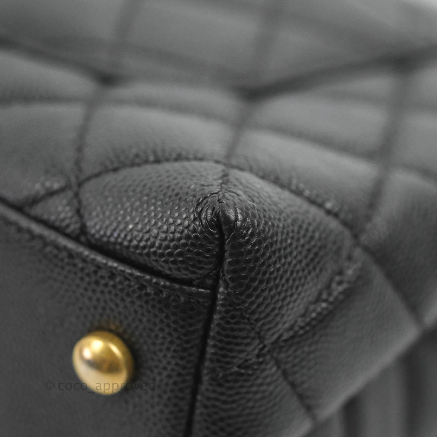 Chanel Small Coco Handle Black Caviar Aged Gold Hardware
