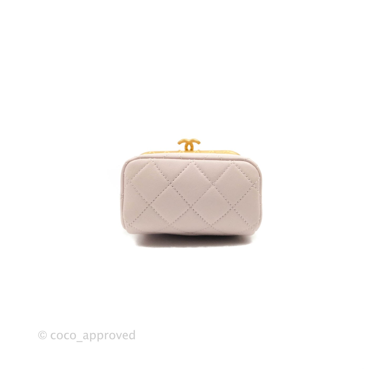 Chanel Kiss Lock Mini Vanity Pink Lambskin Gold Hardware