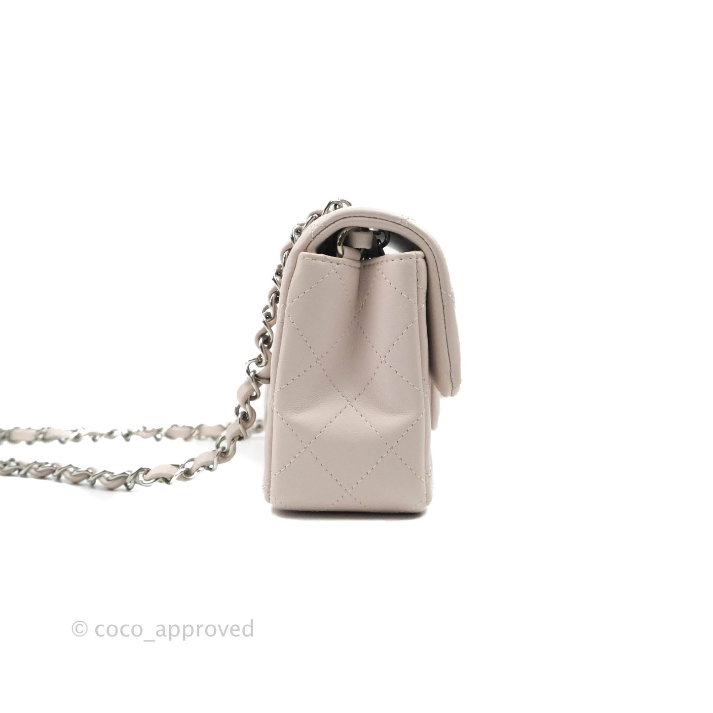 Chanel Quilted Mini Rectangular Light Lilac Lambskin Silver Hardware