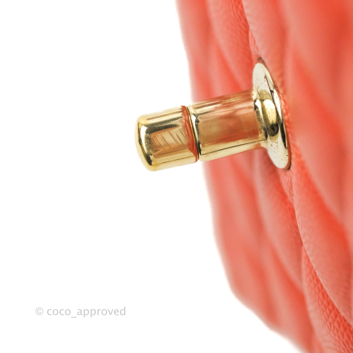 Chanel S/M Small Classic Quilted Flap Orange Caviar Gold Hardware 17B
