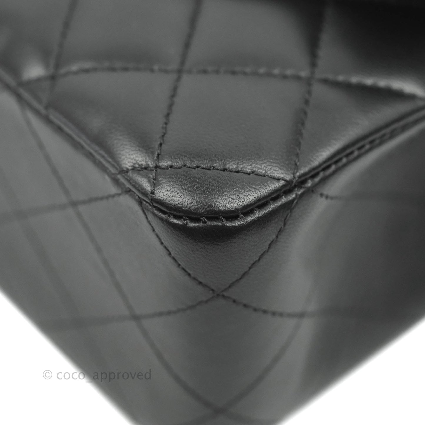 Chanel Classic Quilted M/L Medium Double Flap So Black Lambskin