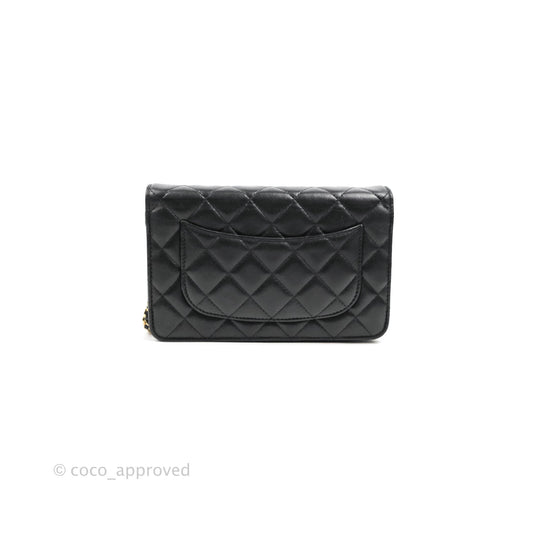 Chanel Quilted Classic WOC Black Lambskin Gold Hardware