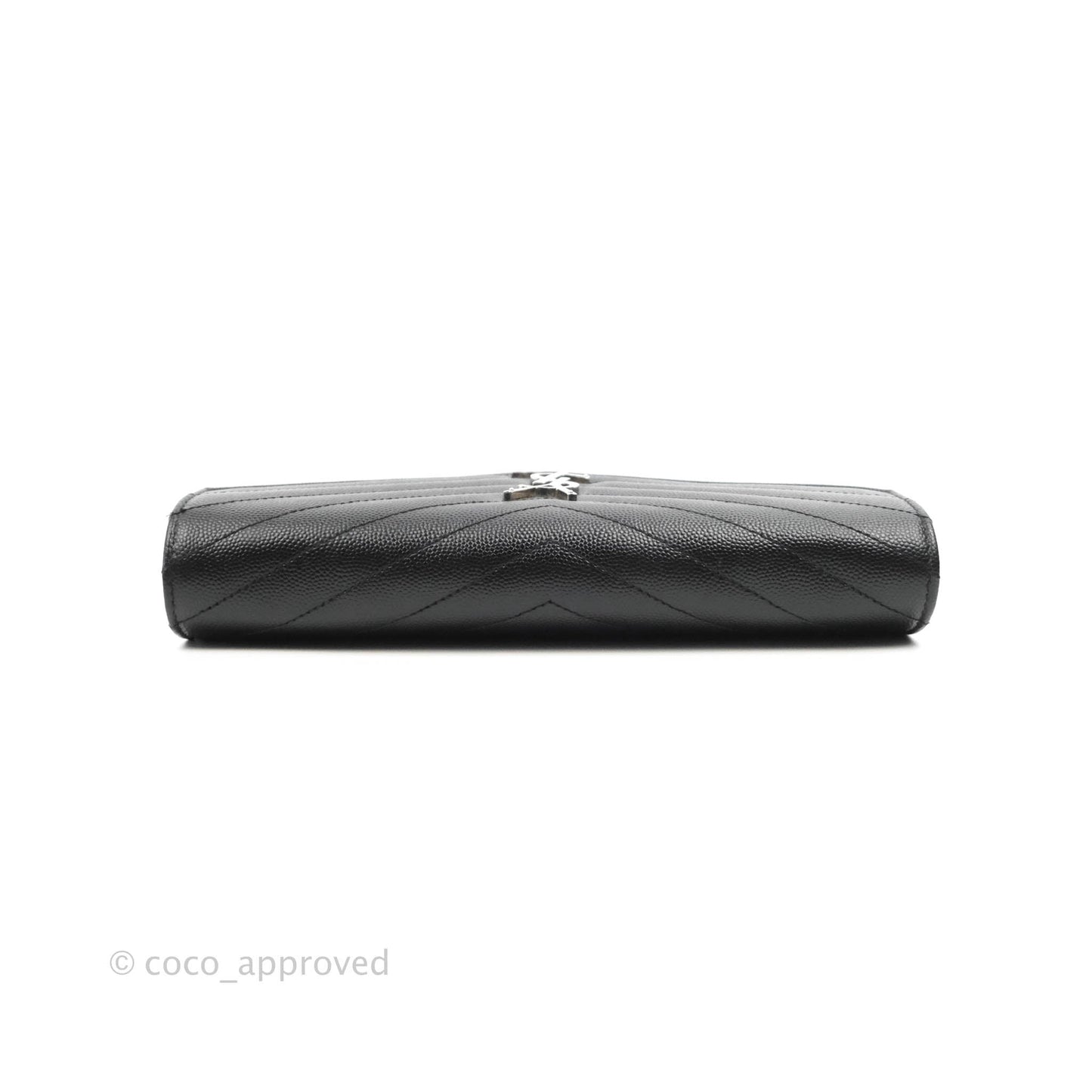 Saint Laurent Wallet on Chain WOC Black Grained Leather Silver Hardware
