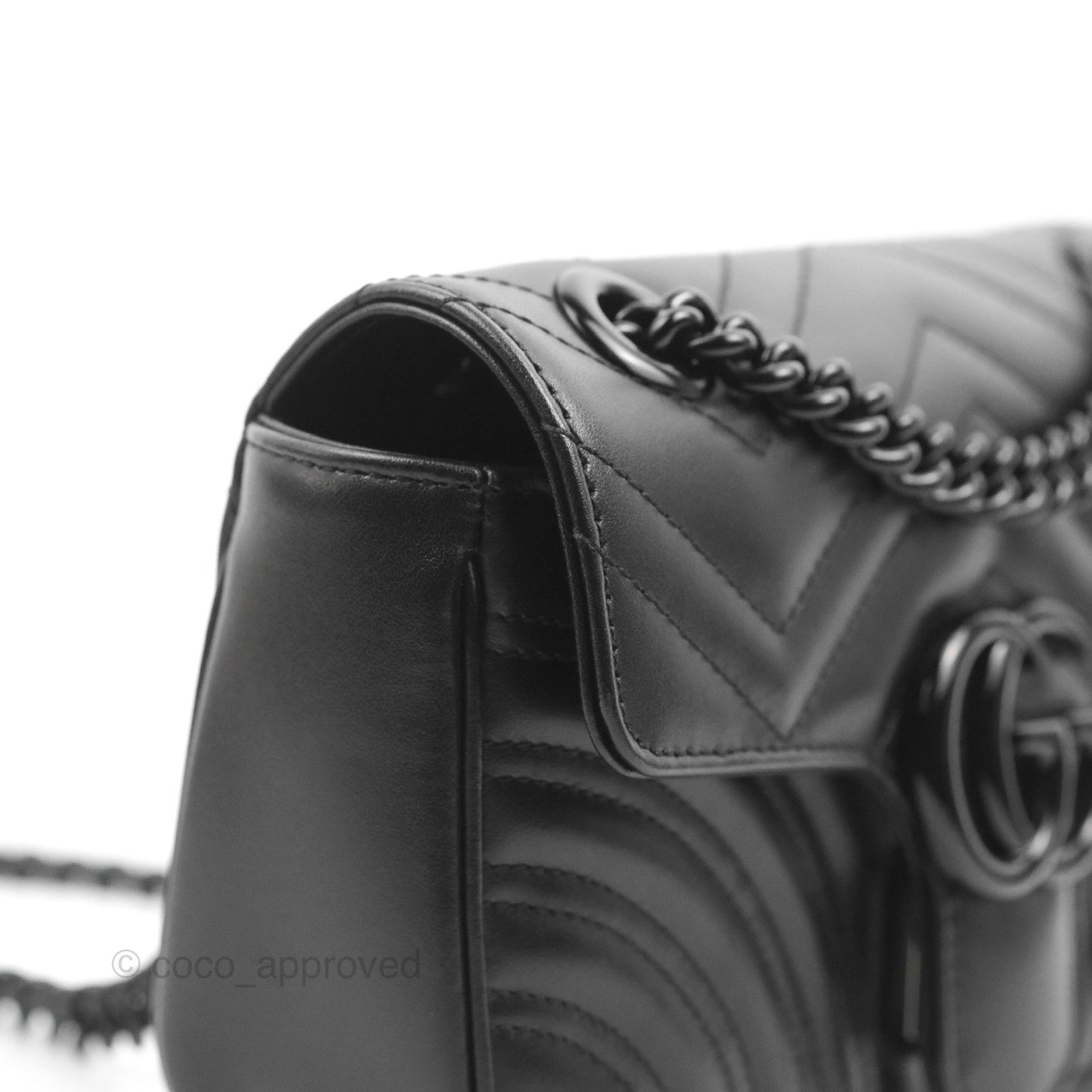 Gucci Mini Chevron GG Marmont Matelassé Bag So Black Calfskin