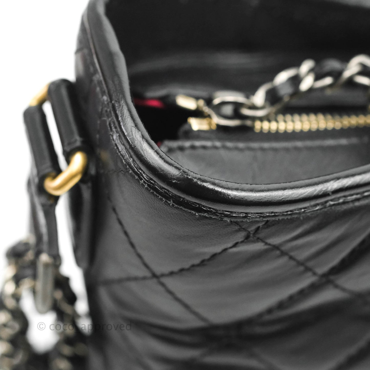 Chanel Quilted Medium Gabrielle Hobo Black Aged Calfskin Mixed Hardware