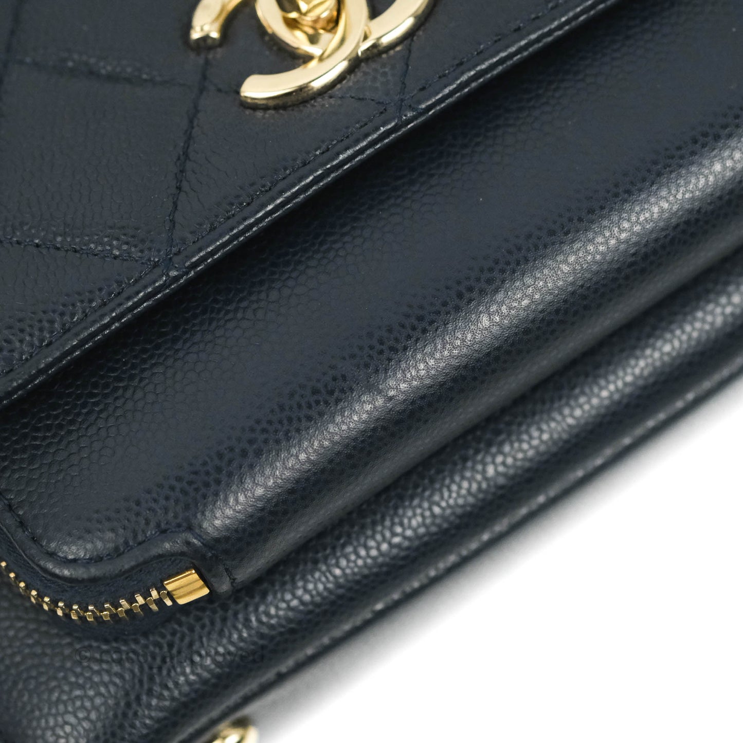 Chanel Quilted Small Business Affinity Flap Navy Caviar Gold Hardware