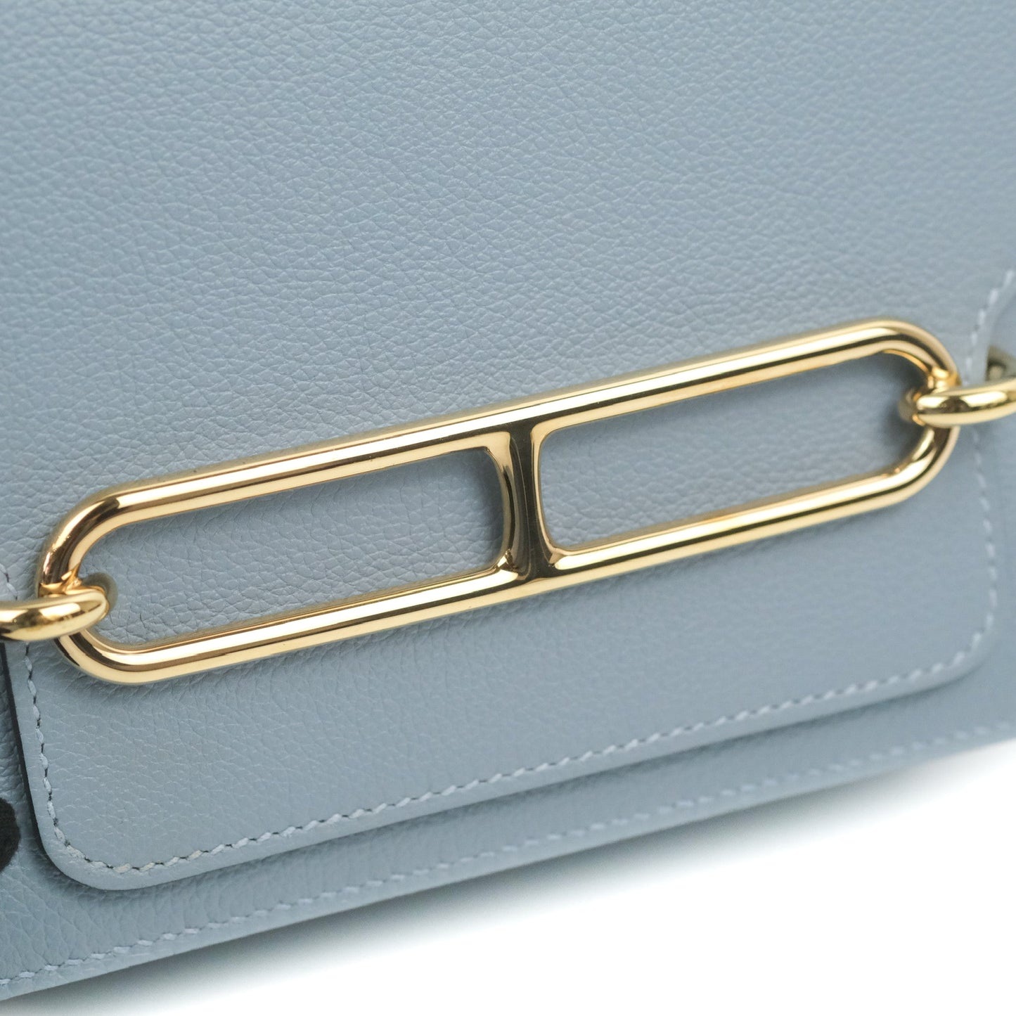 Hermès Roulis Mini 18 Bleu Lin Evercolor Gold Hardware