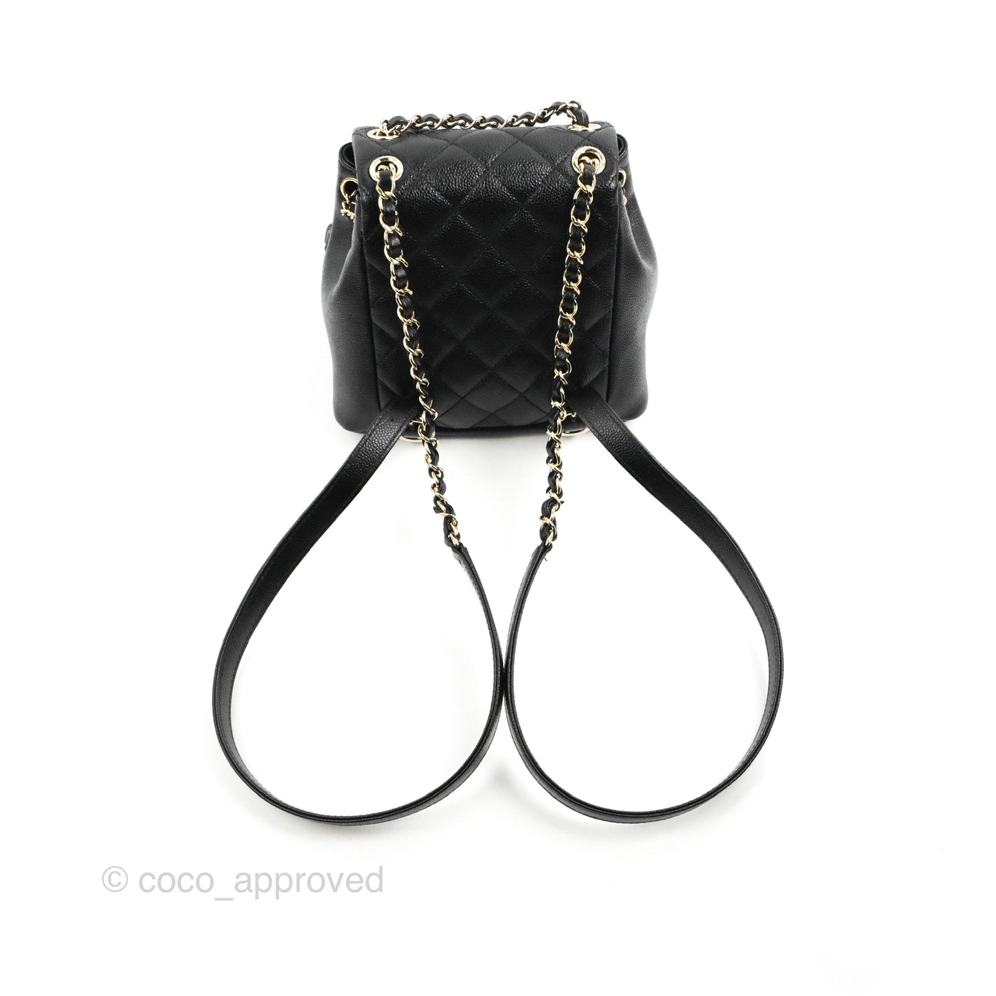 Chanel Duma Backpack Small Black Caviar Gold Hardware 23P