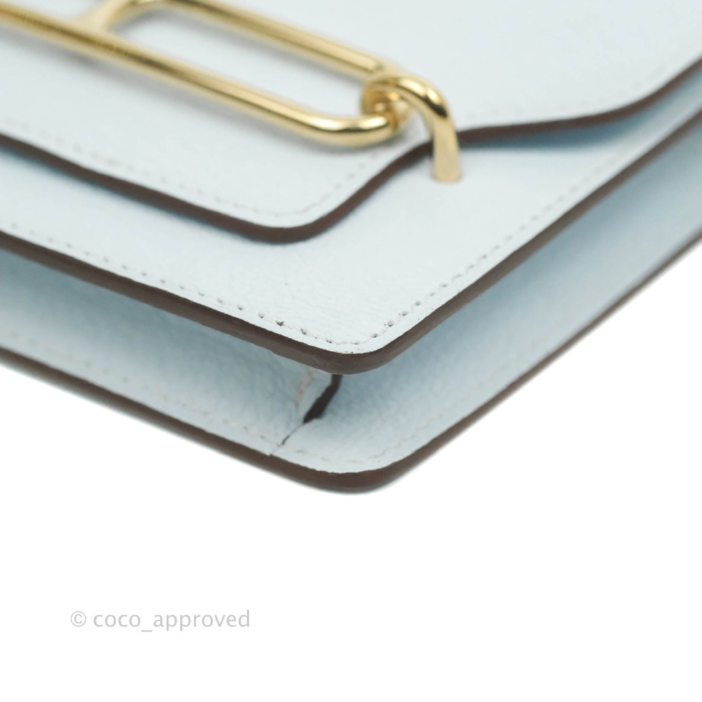 Hermès Roulis Slim Wallet Bleu Brume Gold Hardware