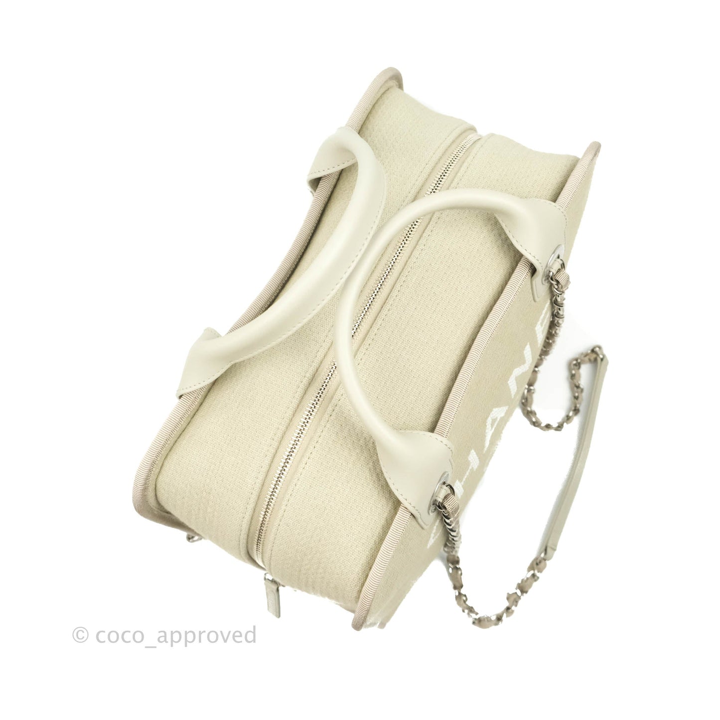 Chanel Deauville Bowling Bag Grey Silver Hardware