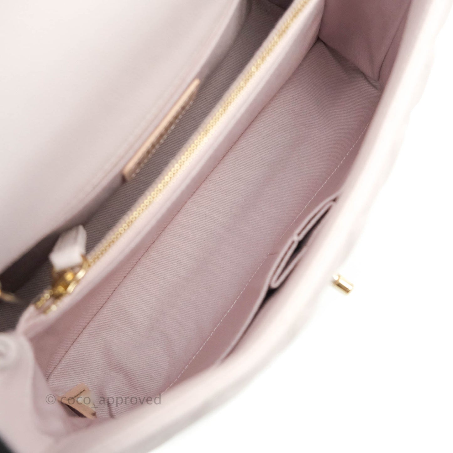 Chanel Medium Coco Handle Quilted Light Lilac Pink Caviar Gold Hardware