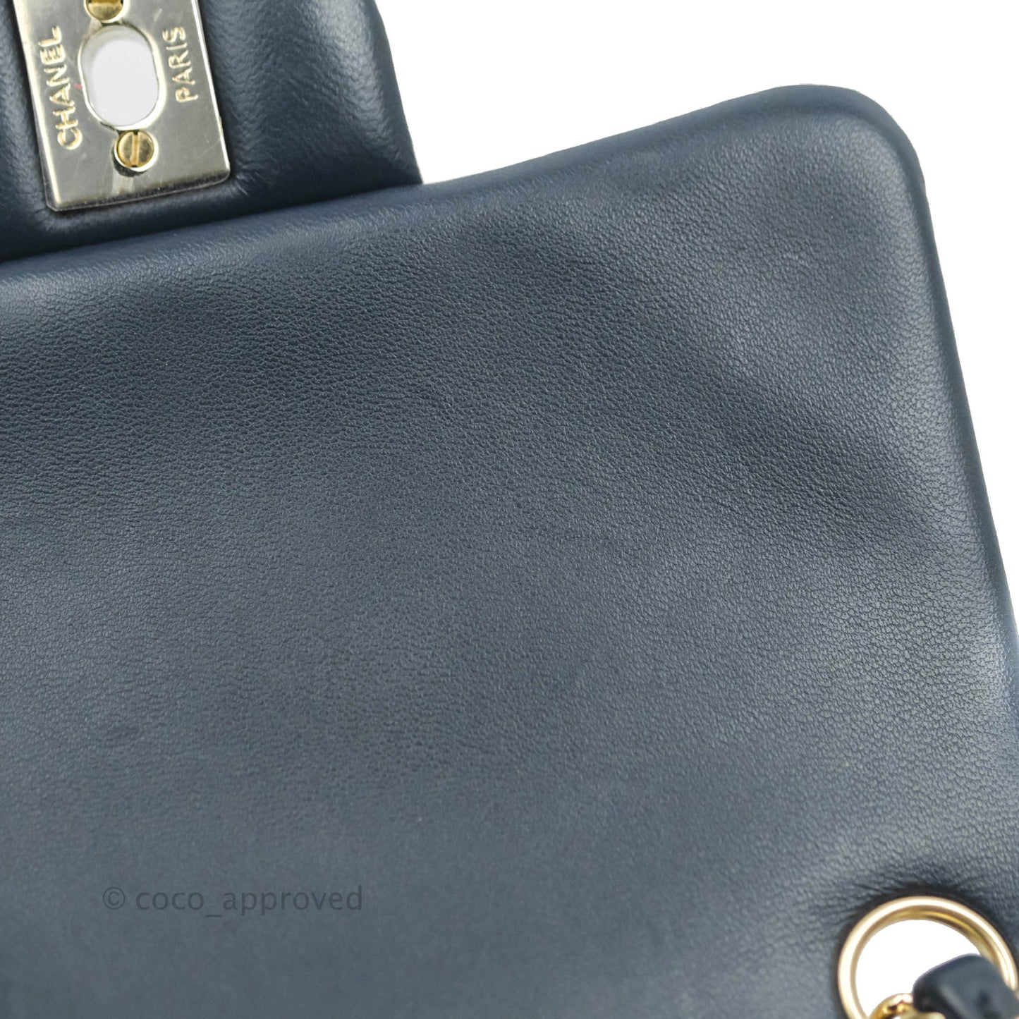 Chanel Quilted Mini Square Navy Lambskin Gold Hardware