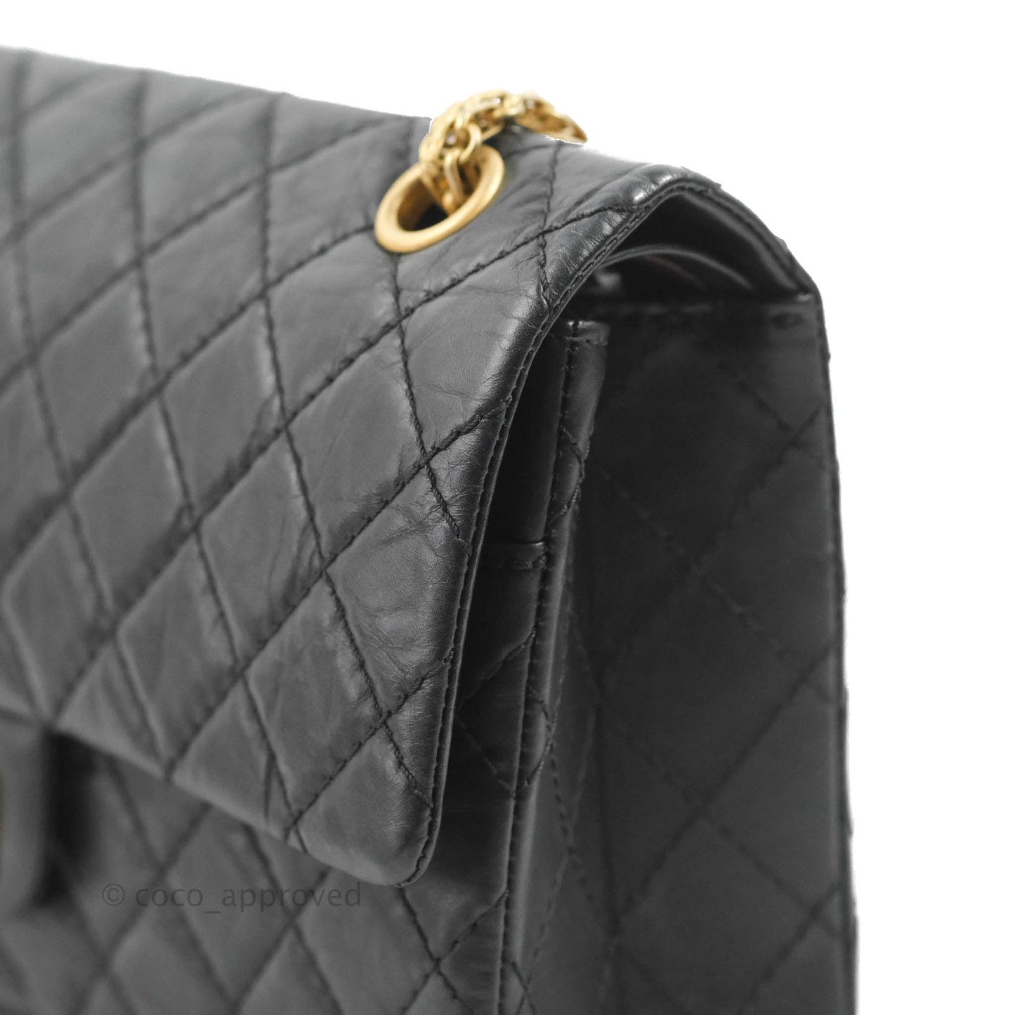 Chanel Reissue 225 Quilted Flap Black Aged Calfskin Aged Gold Hardware