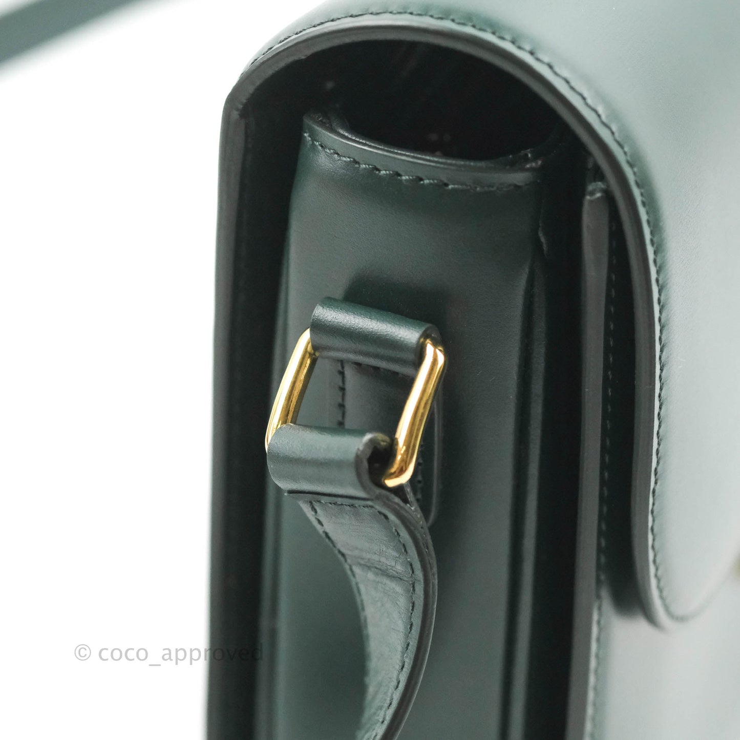 Celine Medium Triomphe Shiny Calfskin Amazone Green