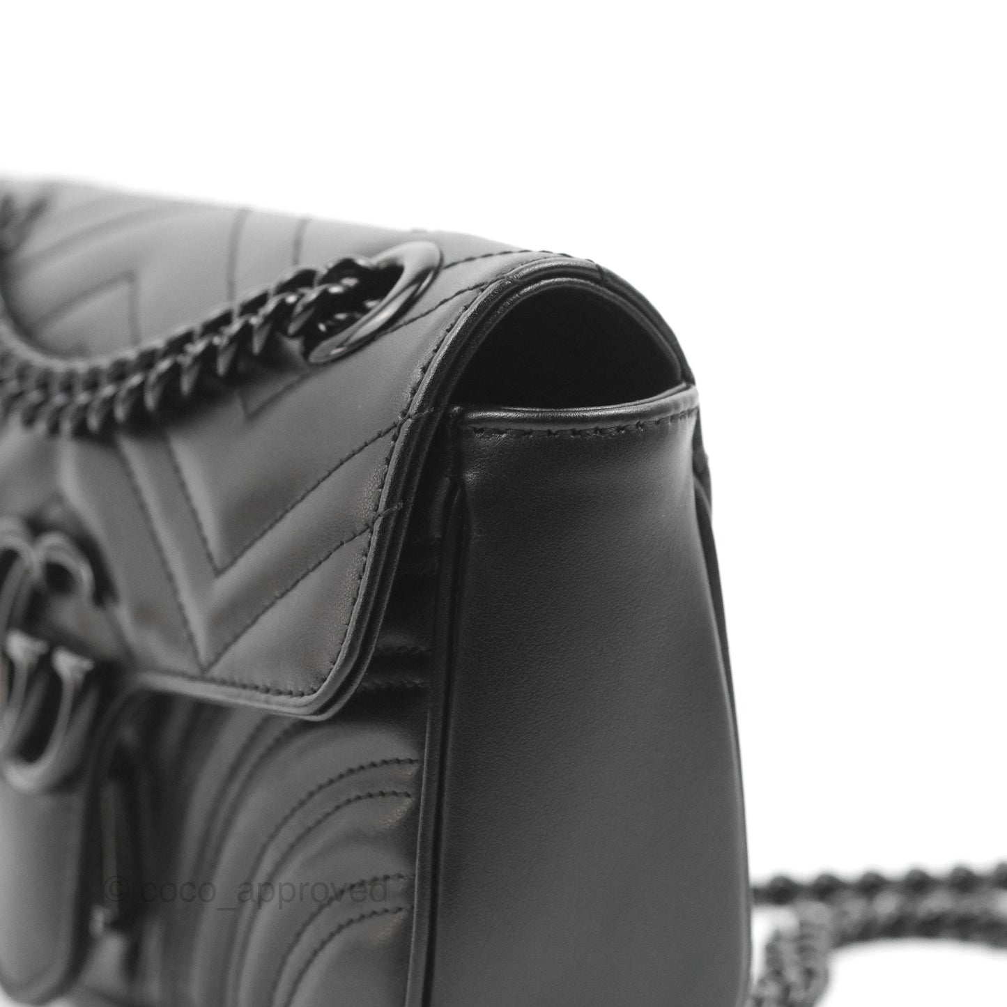 Gucci Mini Chevron GG Marmont Matelassé Bag So Black Calfskin