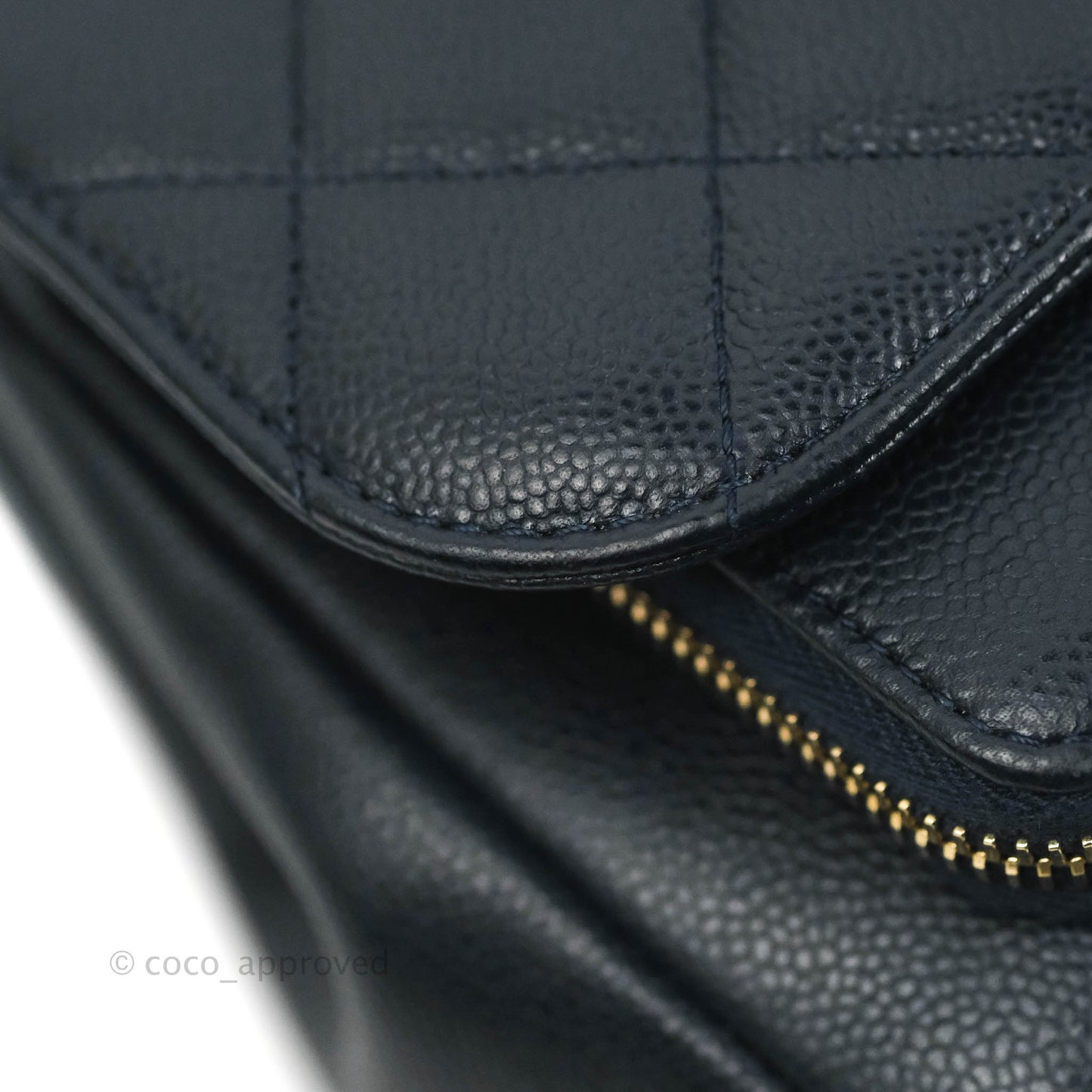 Chanel Quilted Small Business Affinity Flap Navy Caviar Gold Hardware