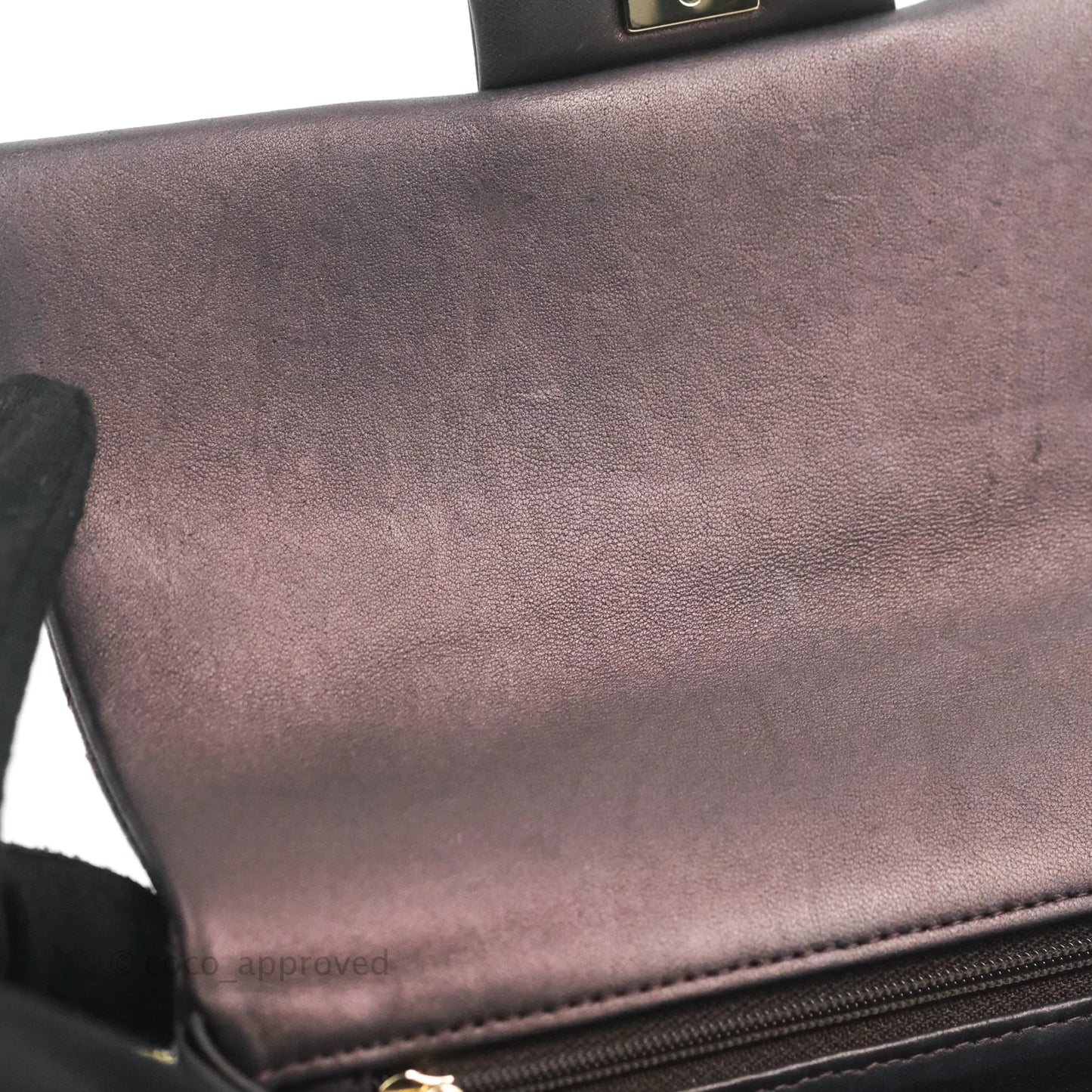 Chanel Top Handle Mini Rectangular Flap Bag Dark Purple Lambskin Gold Hardware