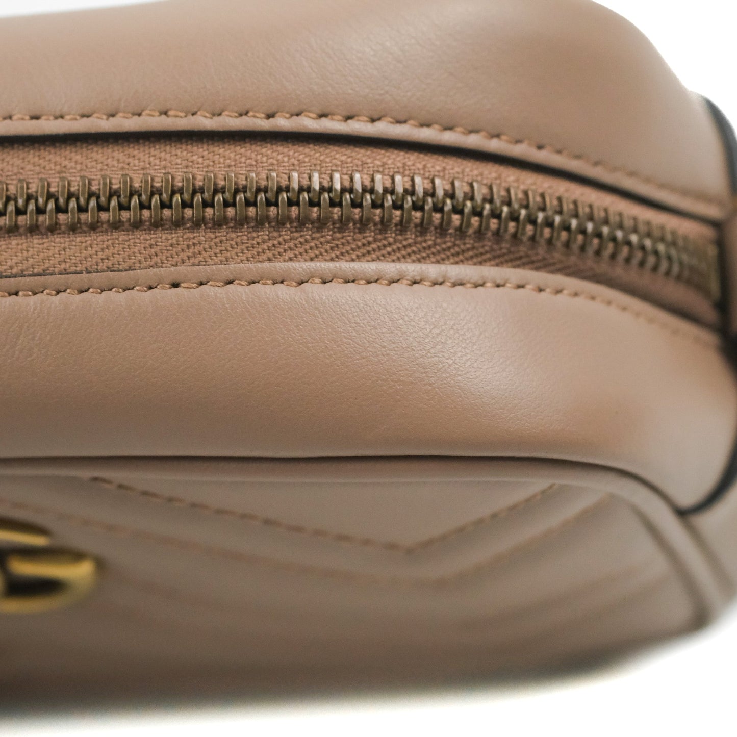 Gucci Mini Matelasse GG Marmont Camera Bag Dusty Pink Calfskin Gold Hardware