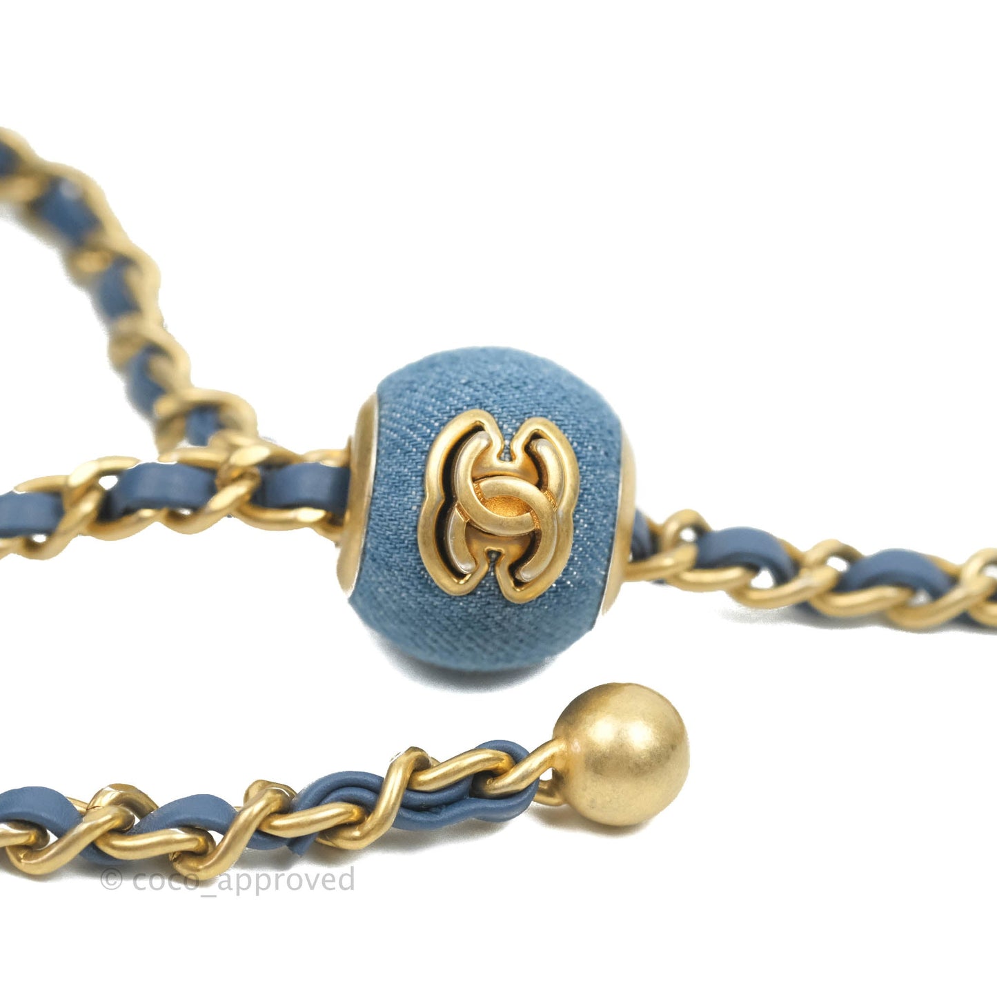 Chanel Mini Rectangular Pearl Crush Quilted Denim Aged Gold Hardware 22C