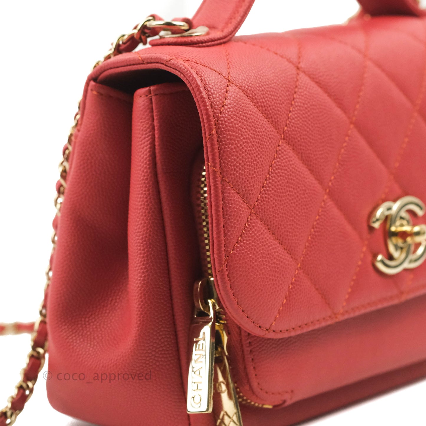 Chanel Quilted Small Business Affinity Flap Red Caviar Gold Hardware