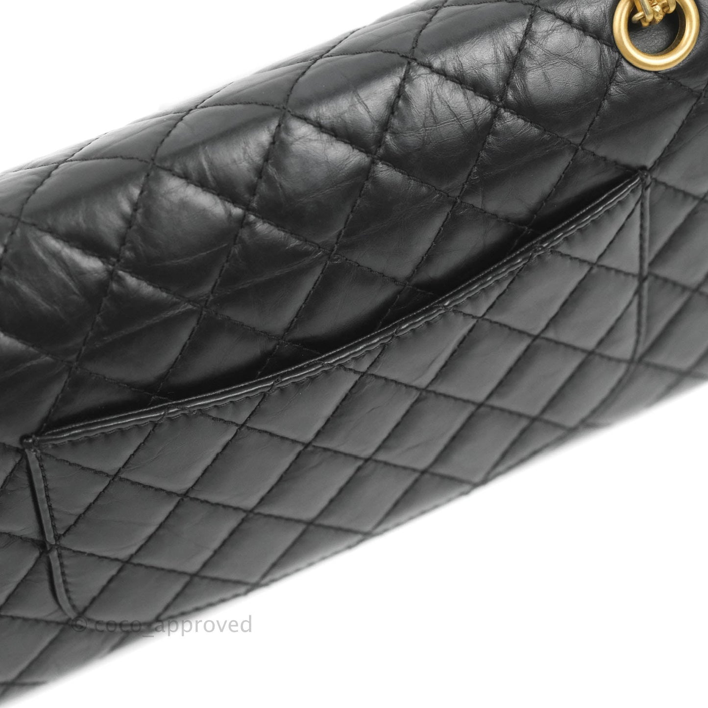 Chanel Reissue 225 Quilted Flap Black Aged Calfskin Aged Gold Hardware