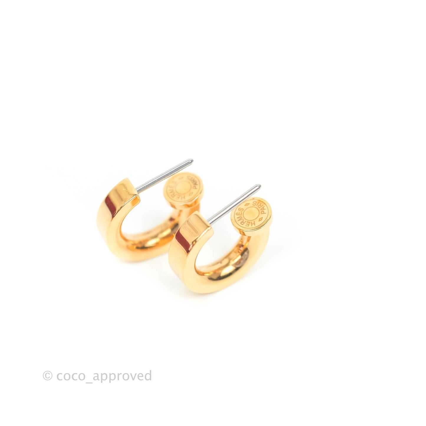 Hermès O'Kelly Earrings Etoupe Swift Rose Gold Hardware