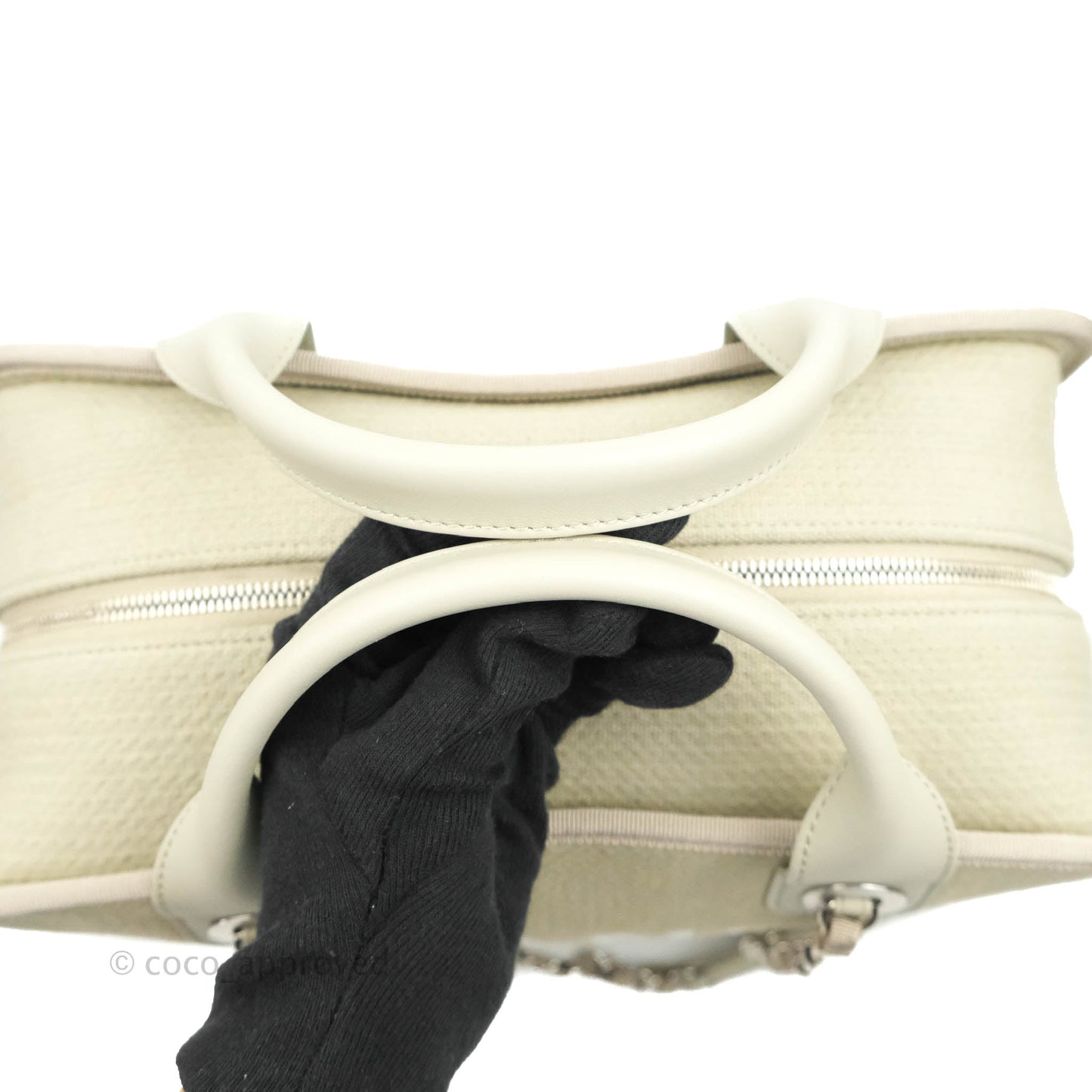 Chanel Deauville Bowling Bag Grey Silver Hardware