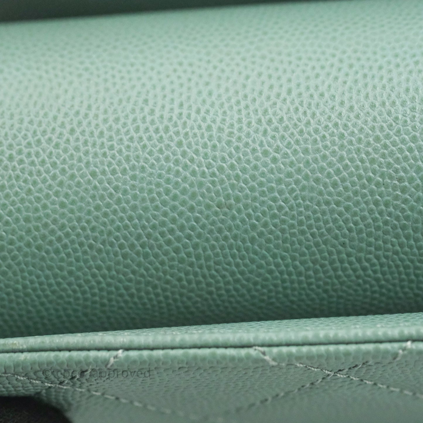 Chanel Quilted Like The Wallet Flap Blue-Greyish Caviar Gold Hardware