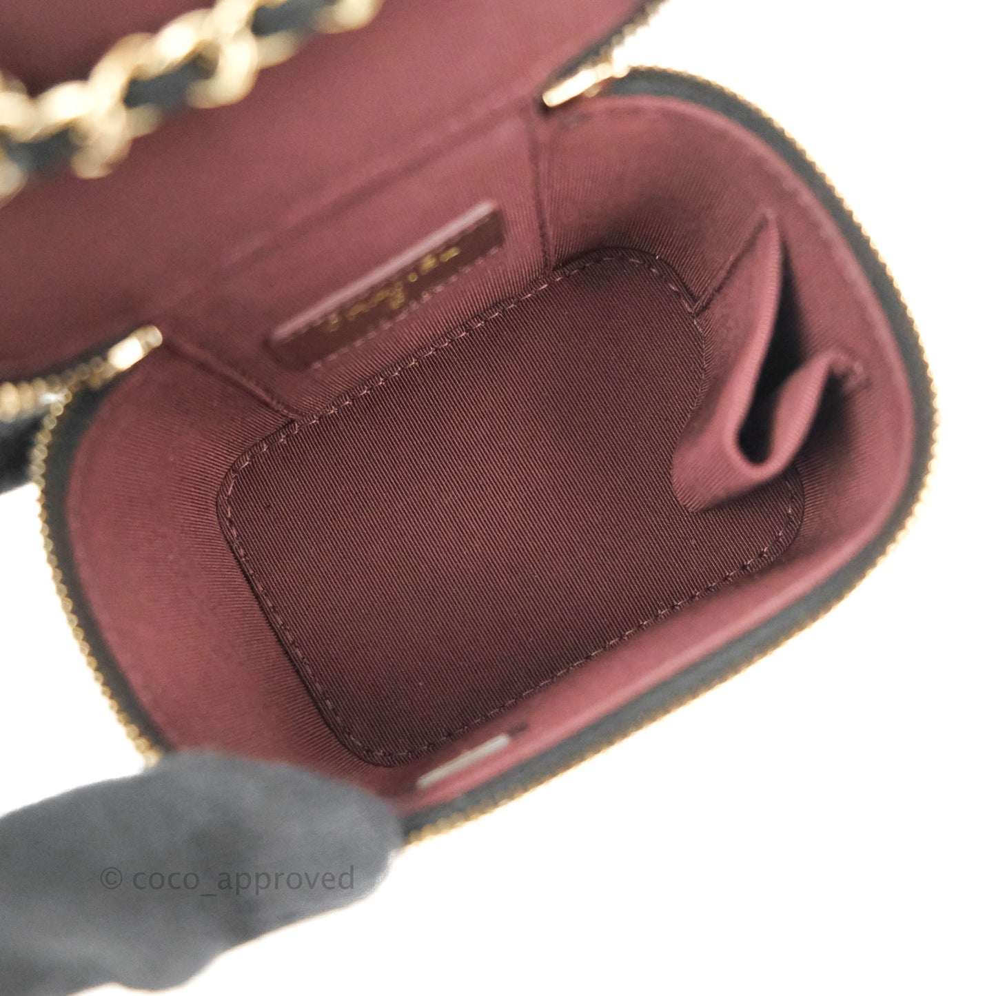 Chanel Mini Vanity With Chain Black Caviar Gold Hardware