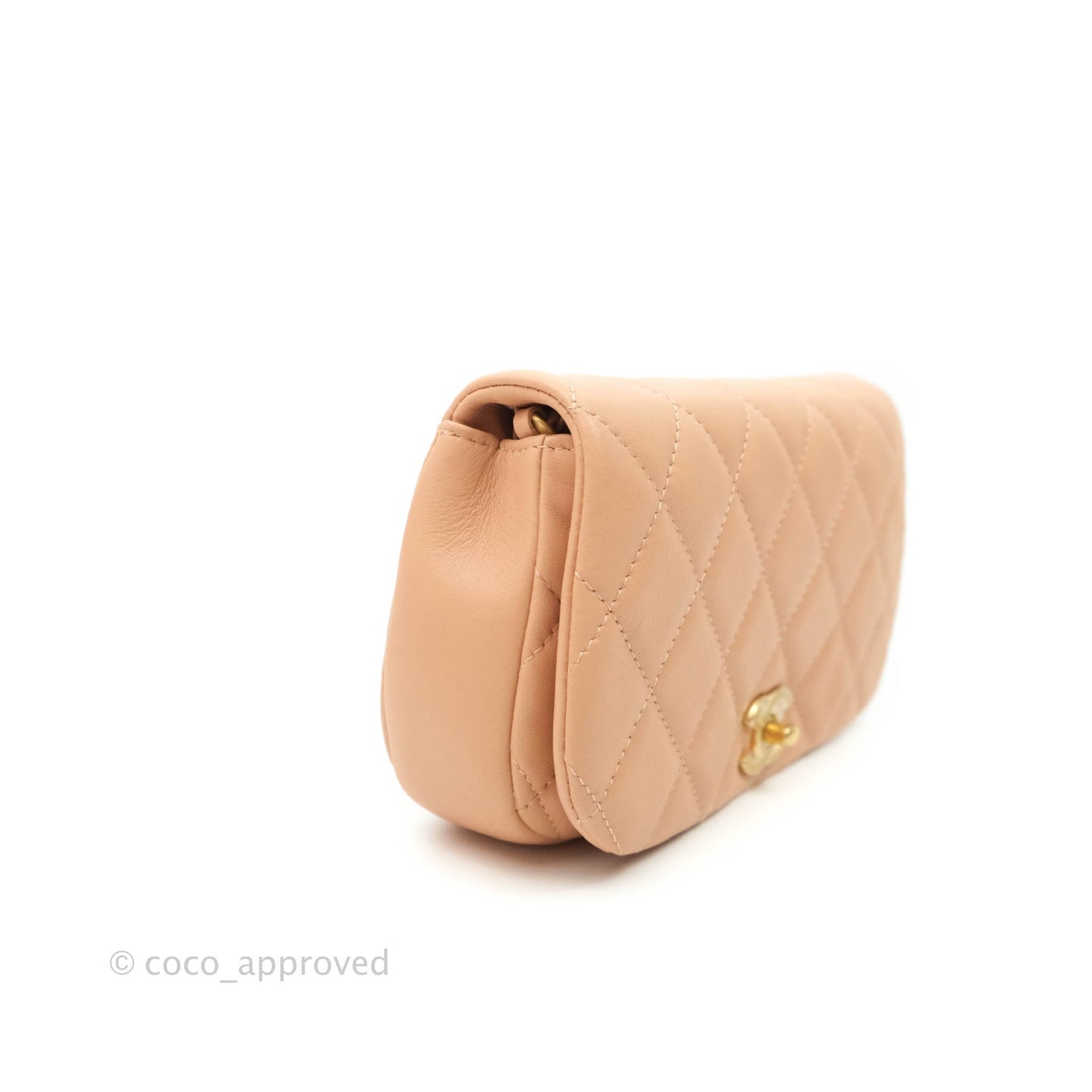Chanel Clutch with Chain Beige Calfskin Aged Gold Hardware 21B