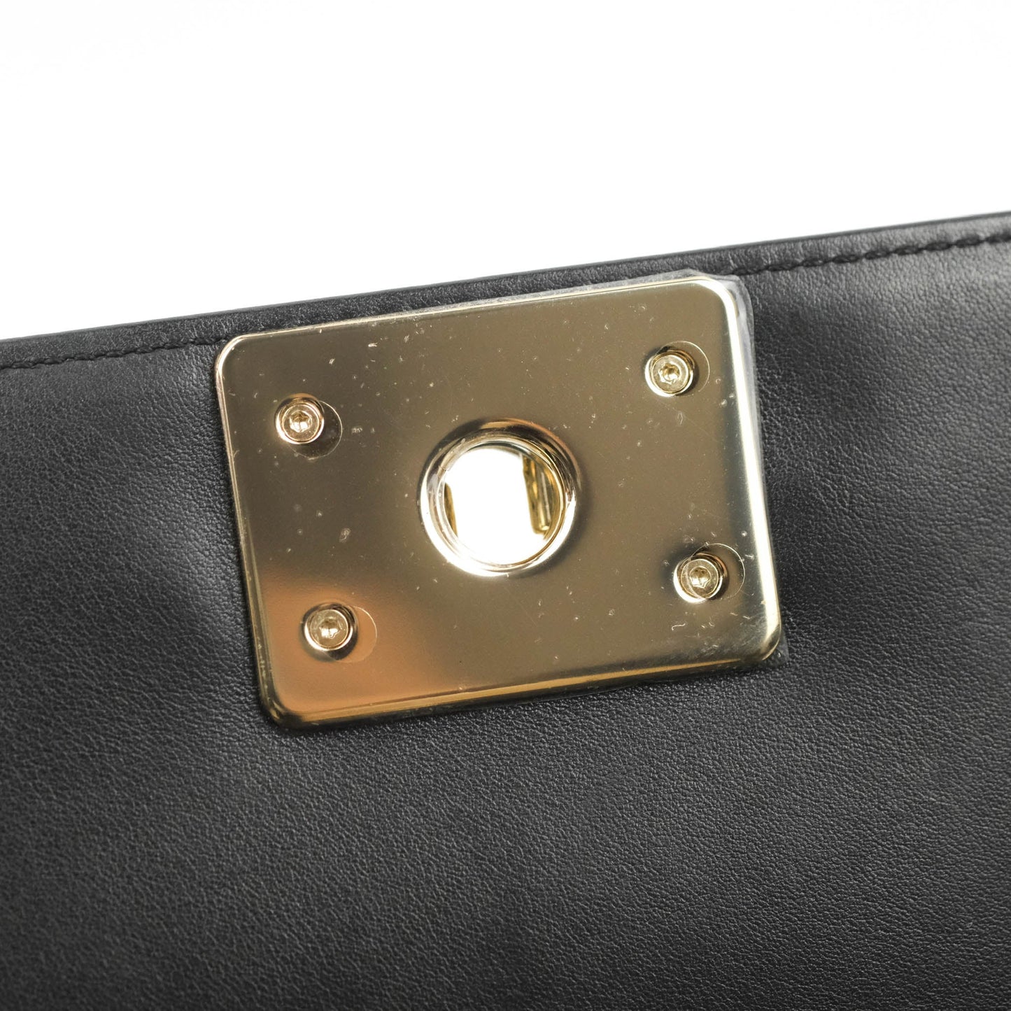 Chanel Medium Boy Chevron Black Calfskin Gold Hardware 19P