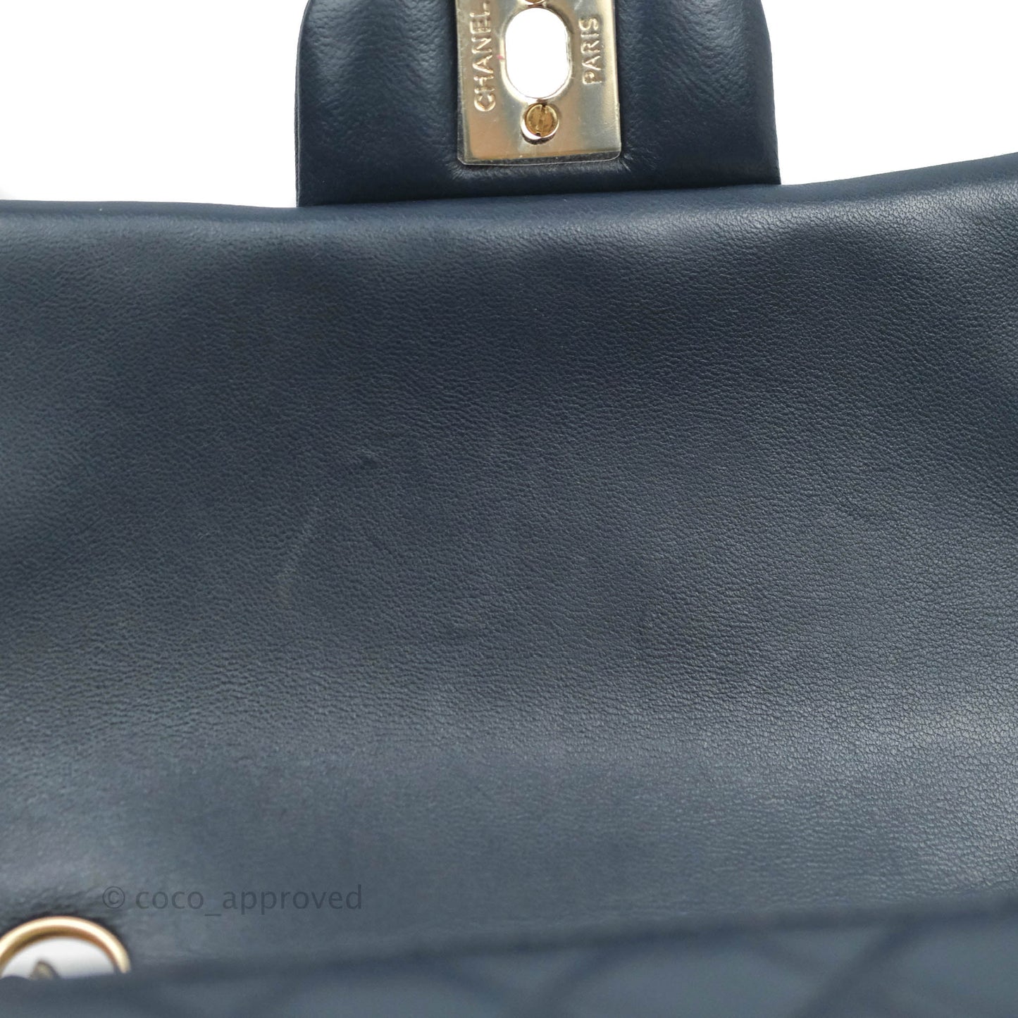 Chanel Quilted Mini Square Navy Lambskin Gold Hardware