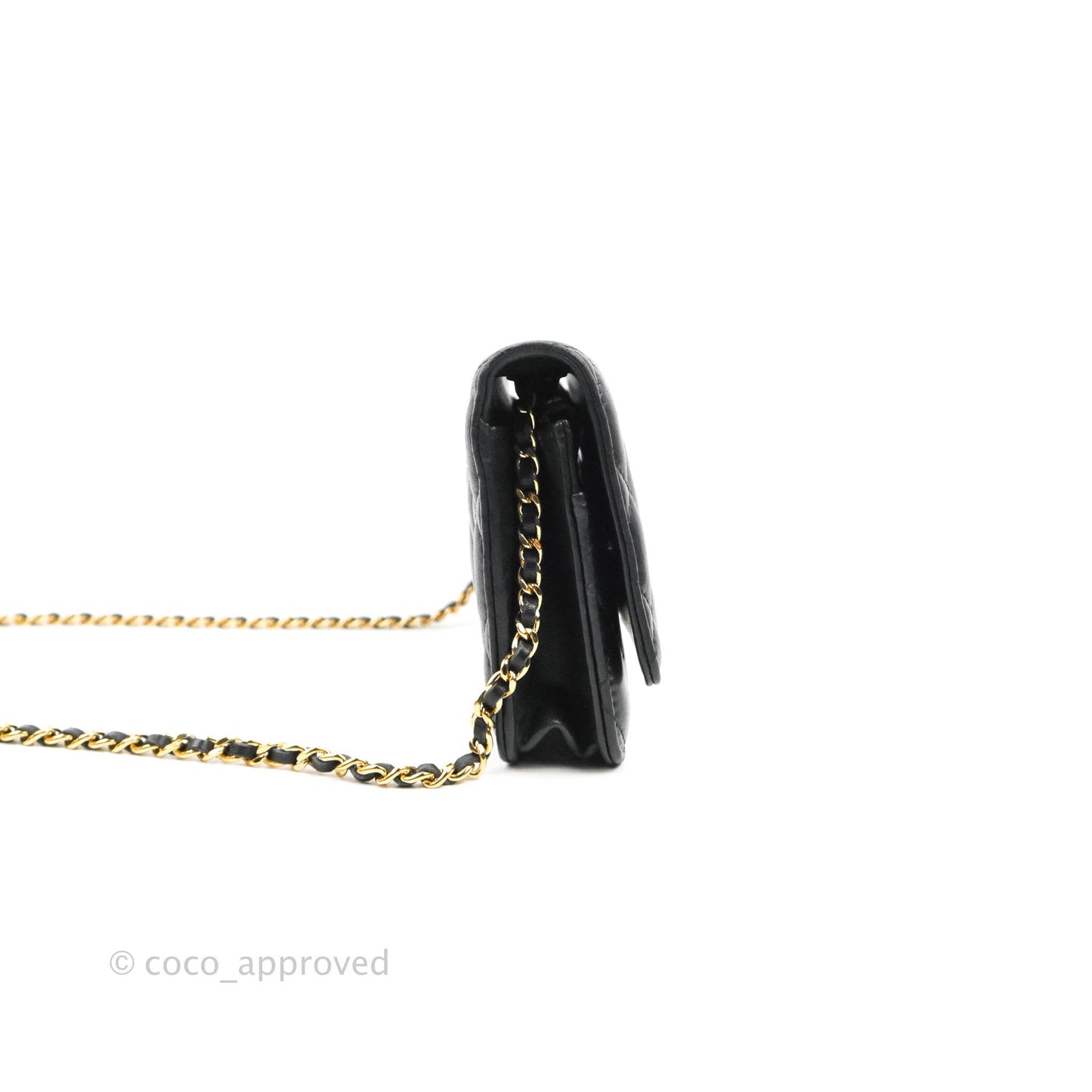 Chanel Quilted Classic WOC Black Lambskin Gold Hardware